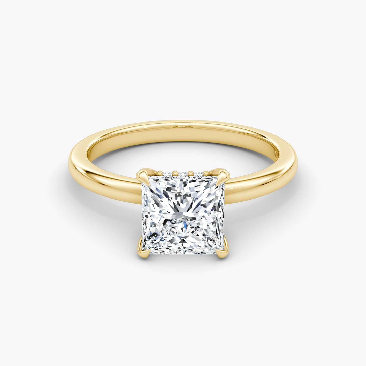 The Floating Solitaire | princess | 18k | yellow-gold | bandAccent: plain | diamondOrientation: vertical | caratWeight: other