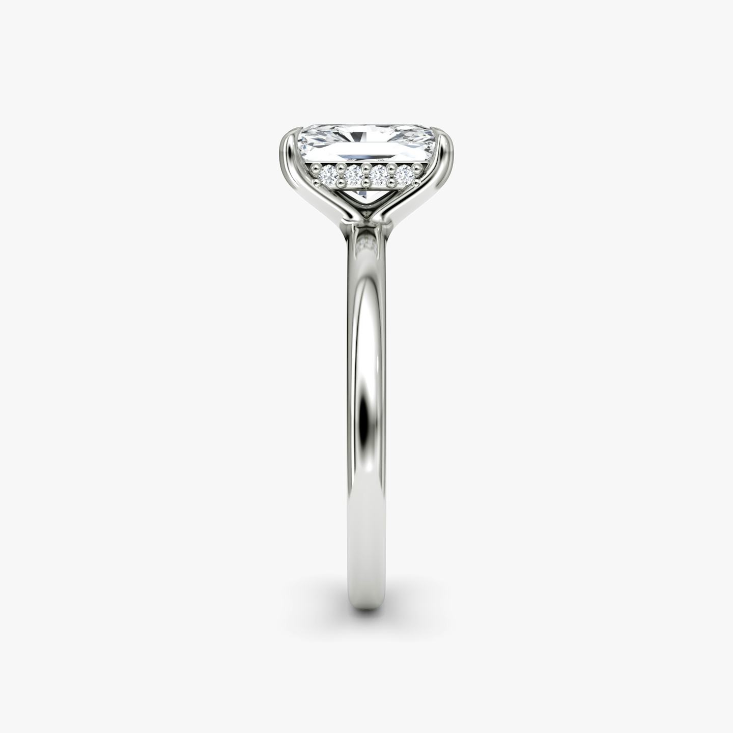 The Floating Solitaire | Radiant | 18k | 18k White Gold | Band: Plain | Diamond orientation: vertical | Carat weight: See full inventory