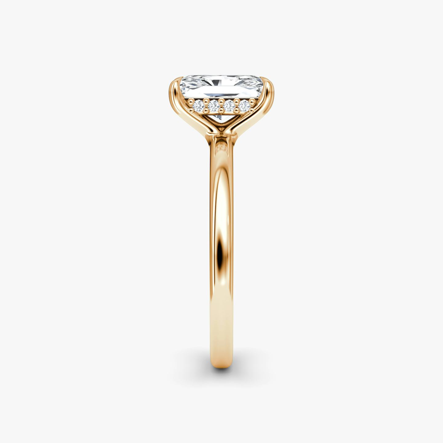 The Floating Solitaire | Radiant | 14k | 14k Rose Gold | Band: Plain | Diamond orientation: vertical | Carat weight: See full inventory