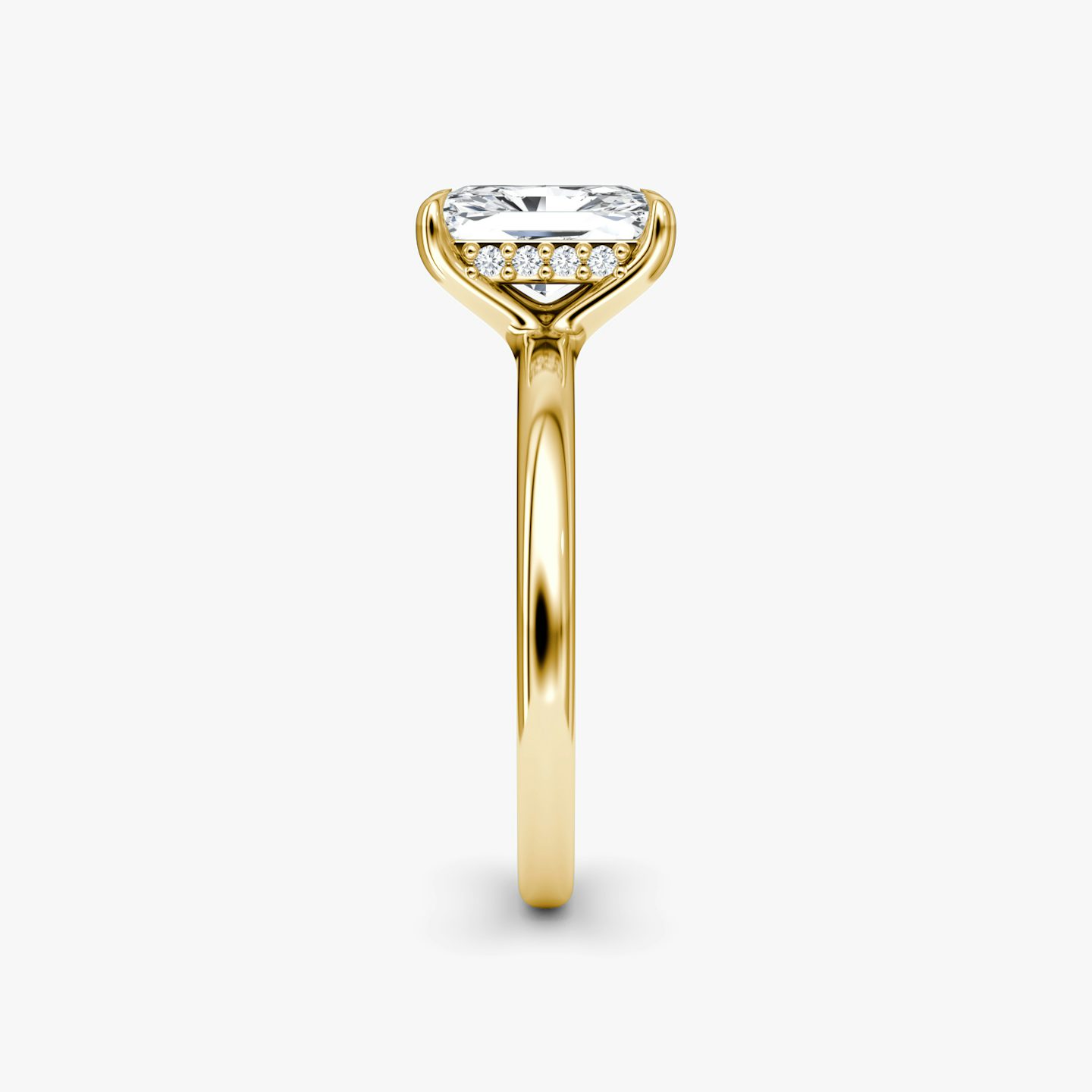The Floating Solitaire | radiant | 18k | yellow-gold | bandAccent: plain | diamondOrientation: vertical | caratWeight: other