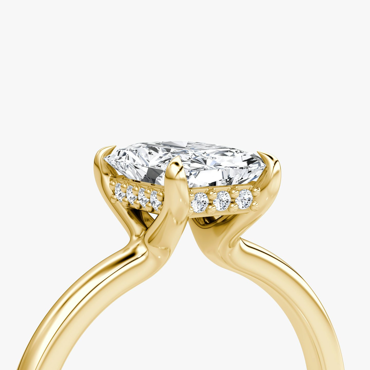 The Floating Solitaire | radiant | 18k | yellow-gold | bandAccent: plain | diamondOrientation: vertical | caratWeight: other