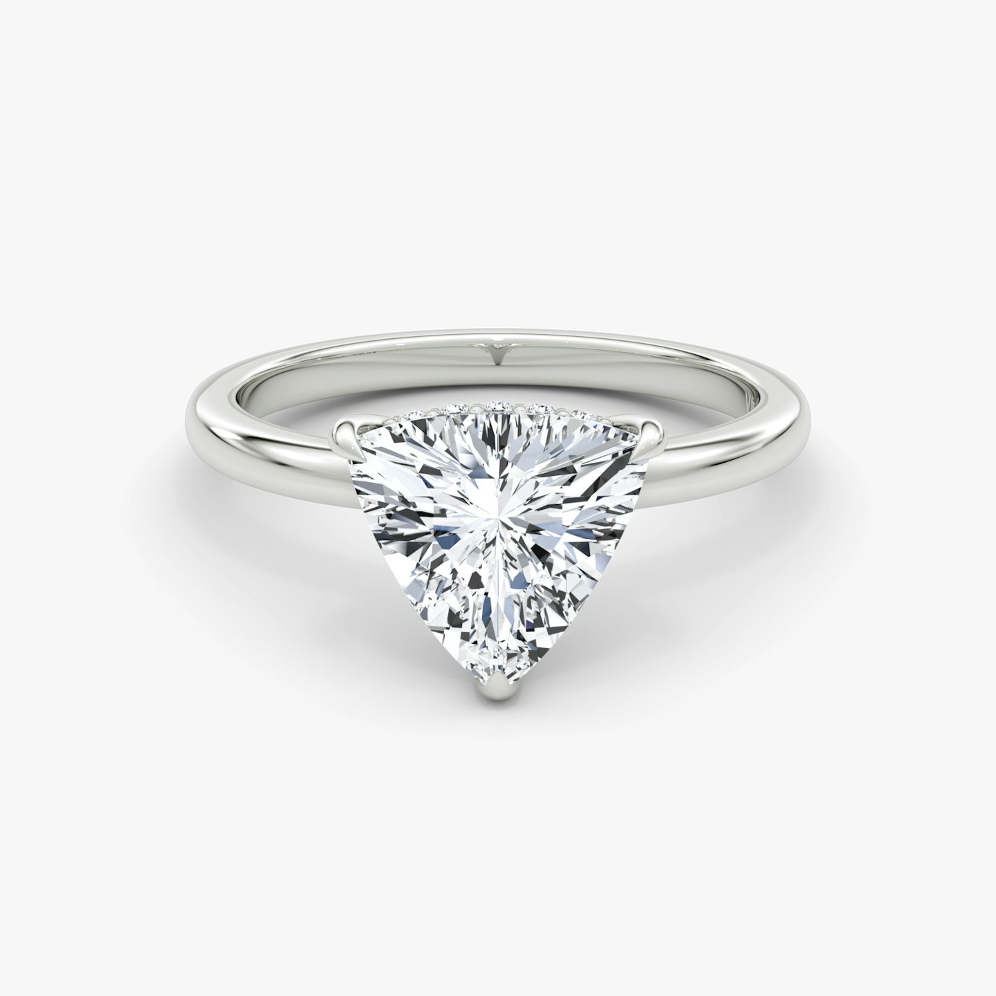 The Floating Solitaire | Trillion | 18k | 18k White Gold | Band: Plain | Diamond orientation: vertical | Carat weight: See full inventory