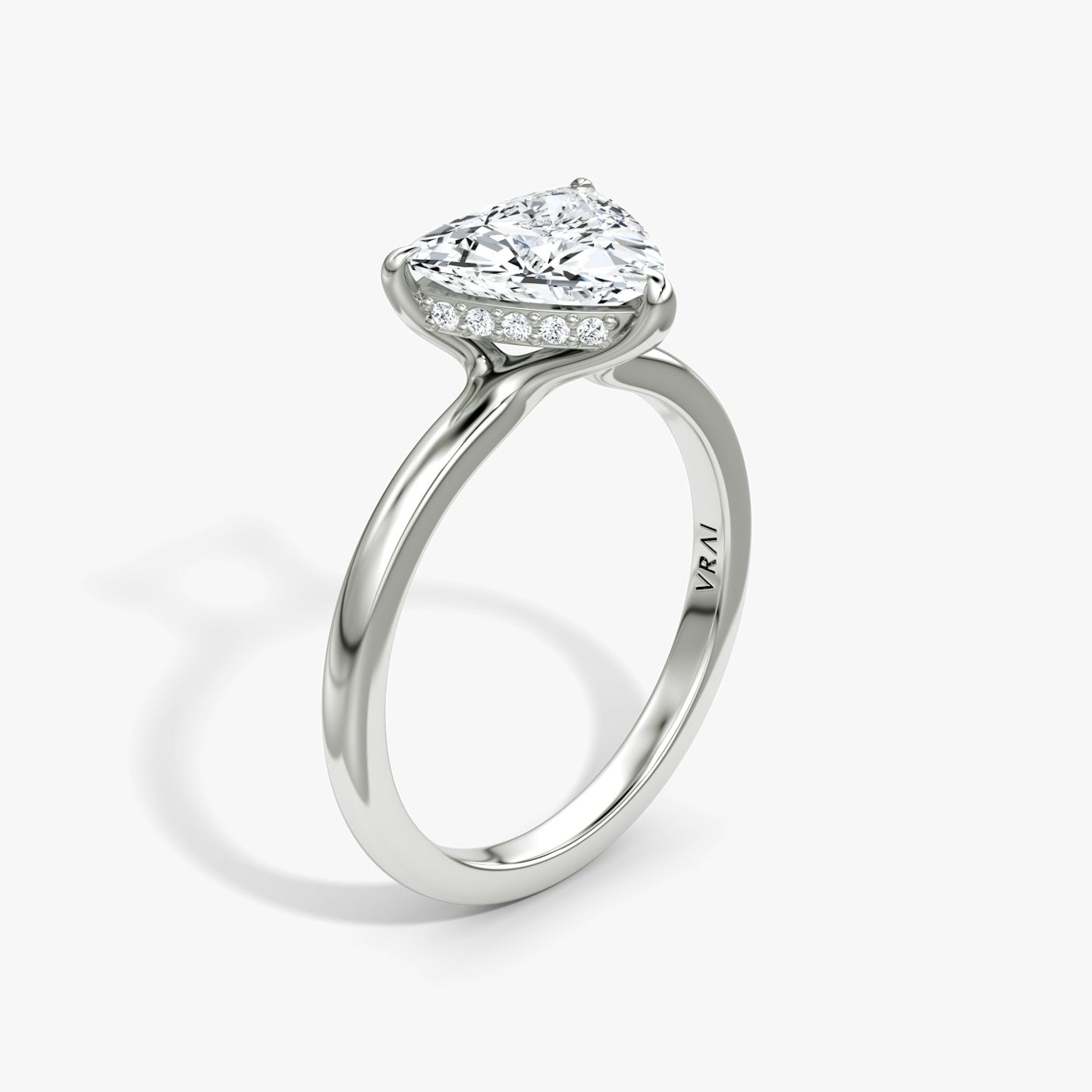The Floating Solitaire | Trillion | 18k | 18k White Gold | Band: Plain | Diamond orientation: vertical | Carat weight: See full inventory