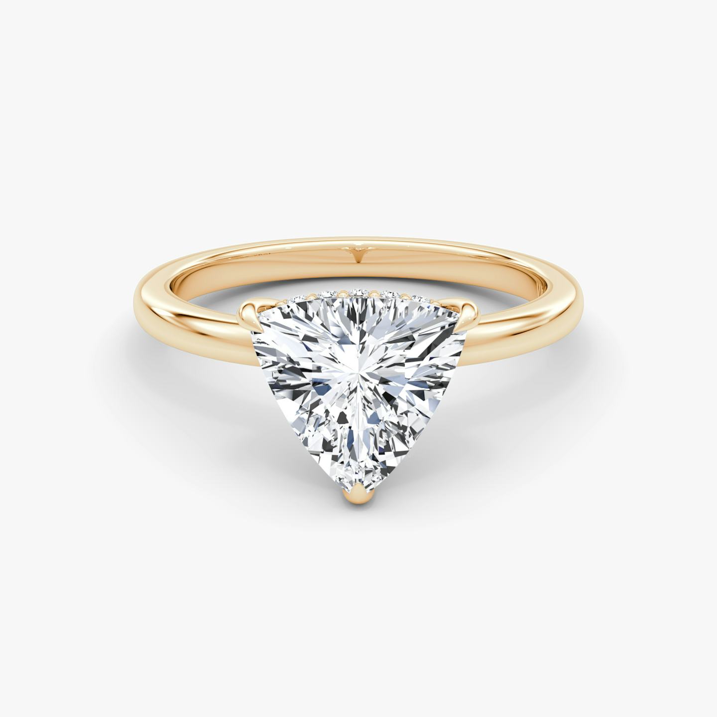 The Floating Solitaire | Trillion | 14k | 14k Rose Gold | Band: Plain | Diamond orientation: vertical | Carat weight: See full inventory
