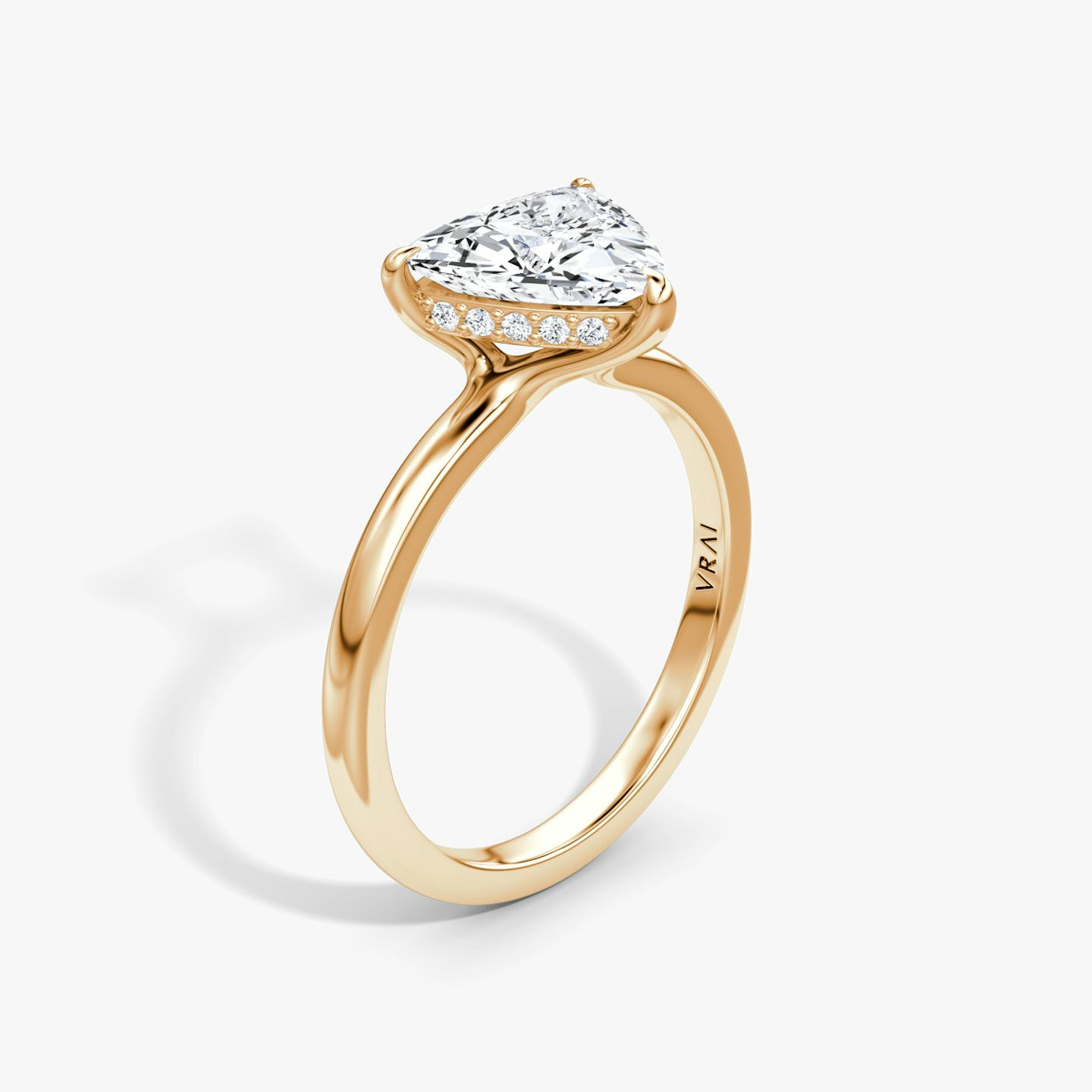The Floating Solitaire | Trillion | 14k | 14k Rose Gold | Band: Plain | Diamond orientation: vertical | Carat weight: See full inventory
