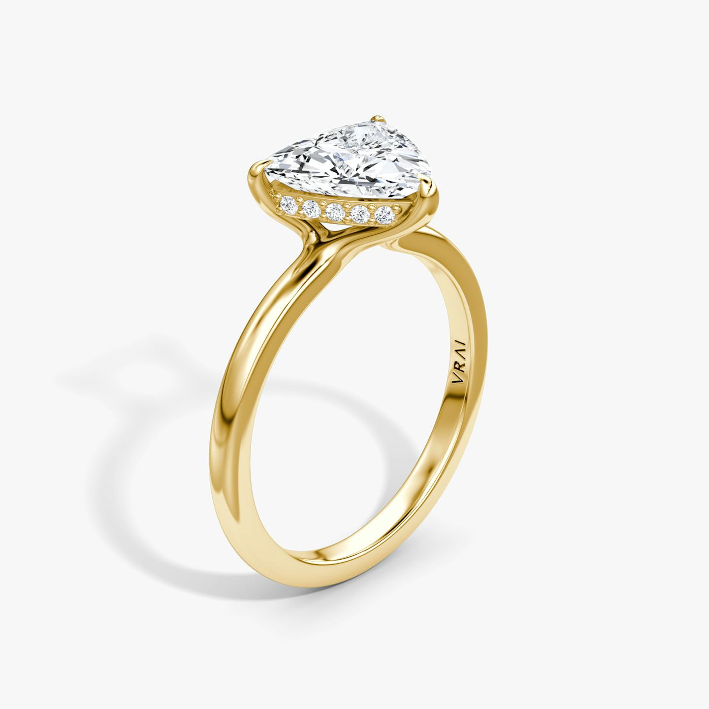 The Floating Solitaire | Trillion | 18k | 18k Yellow Gold | Band: Plain | Diamond orientation: vertical | Carat weight: See full inventory