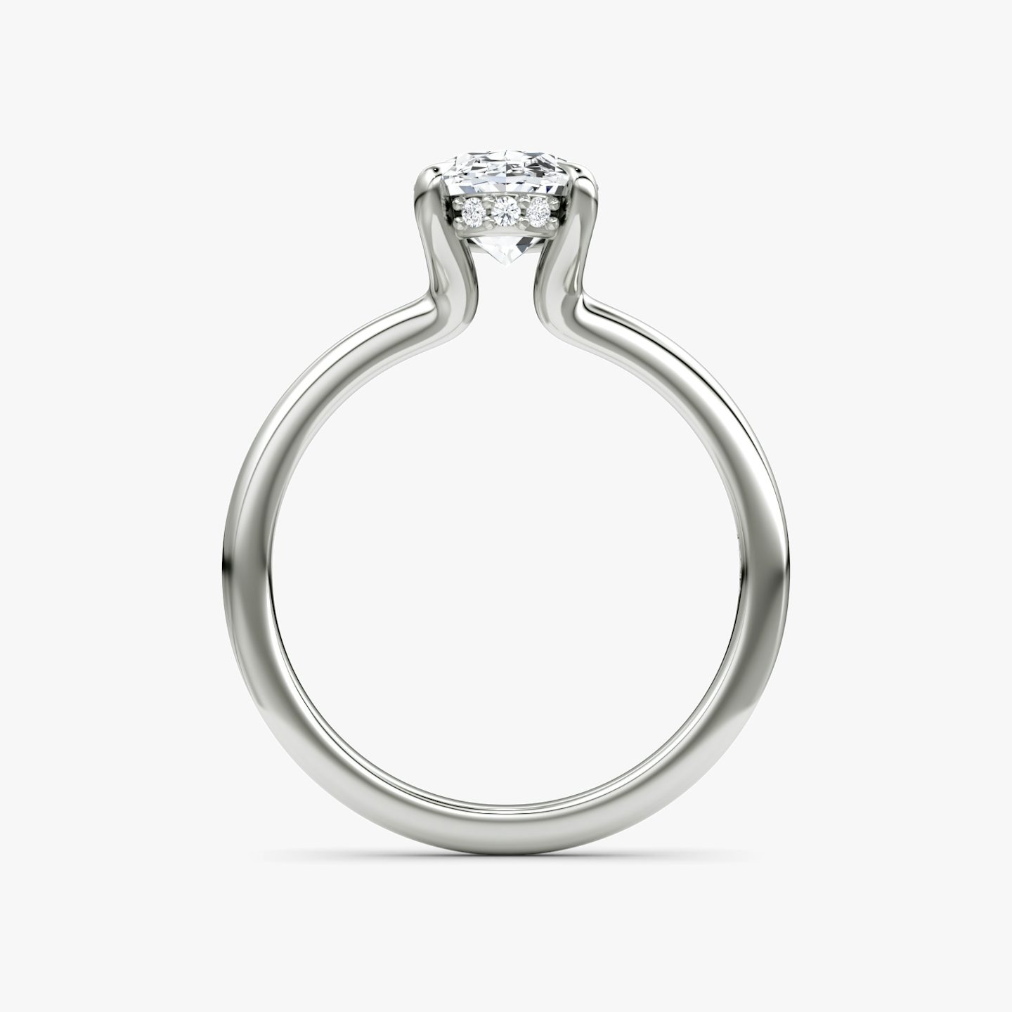 The Floating Solitaire | Oval | 18k | 18k White Gold | Band: Plain | Diamond orientation: vertical | Carat weight: See full inventory