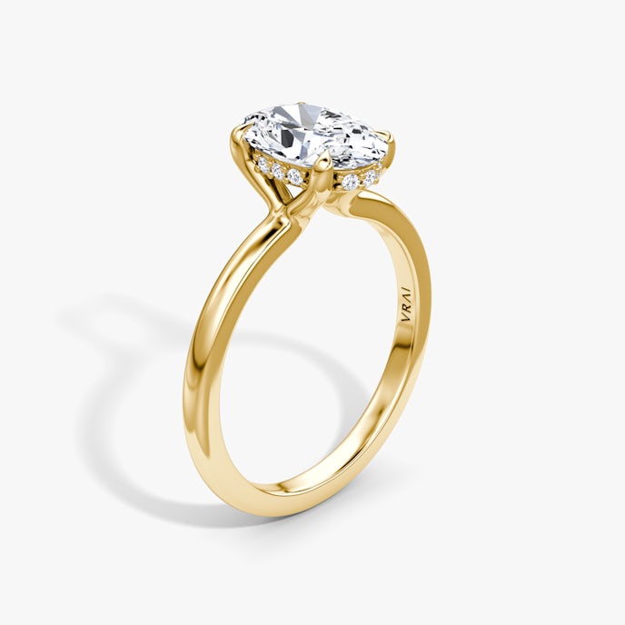 Anillo de compromiso Floating SolitaireOval | Yellow Gold