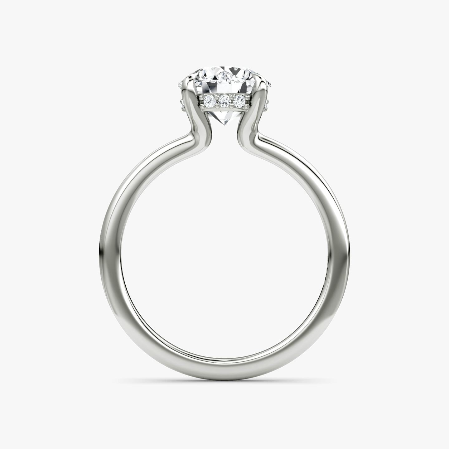The Floating Solitaire | Round Brilliant | 18k | 18k White Gold | Band: Plain | Carat weight: See full inventory | Diamond orientation: vertical