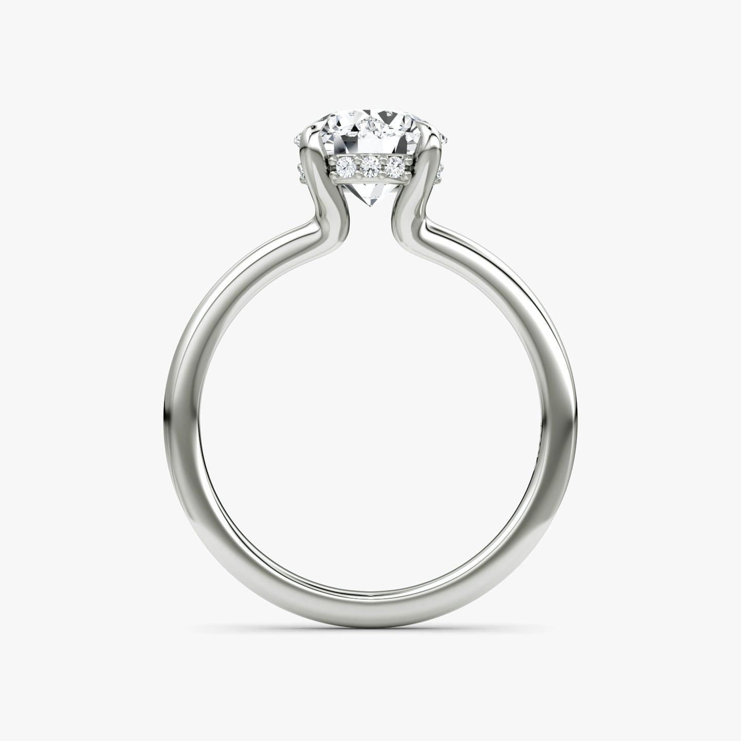 The Floating Solitaire | Round Brilliant | Platinum | Band: Plain | Carat weight: See full inventory | Diamond orientation: vertical