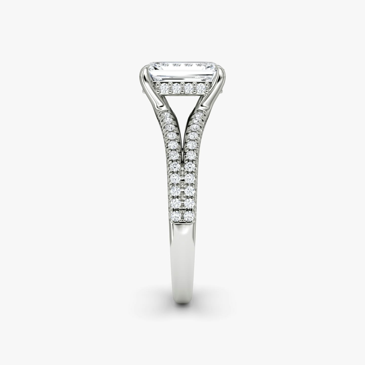 The Floating Split Band | Emerald | 18k | 18k White Gold | Band: Pavé | Diamond orientation: vertical | Carat weight: See full inventory