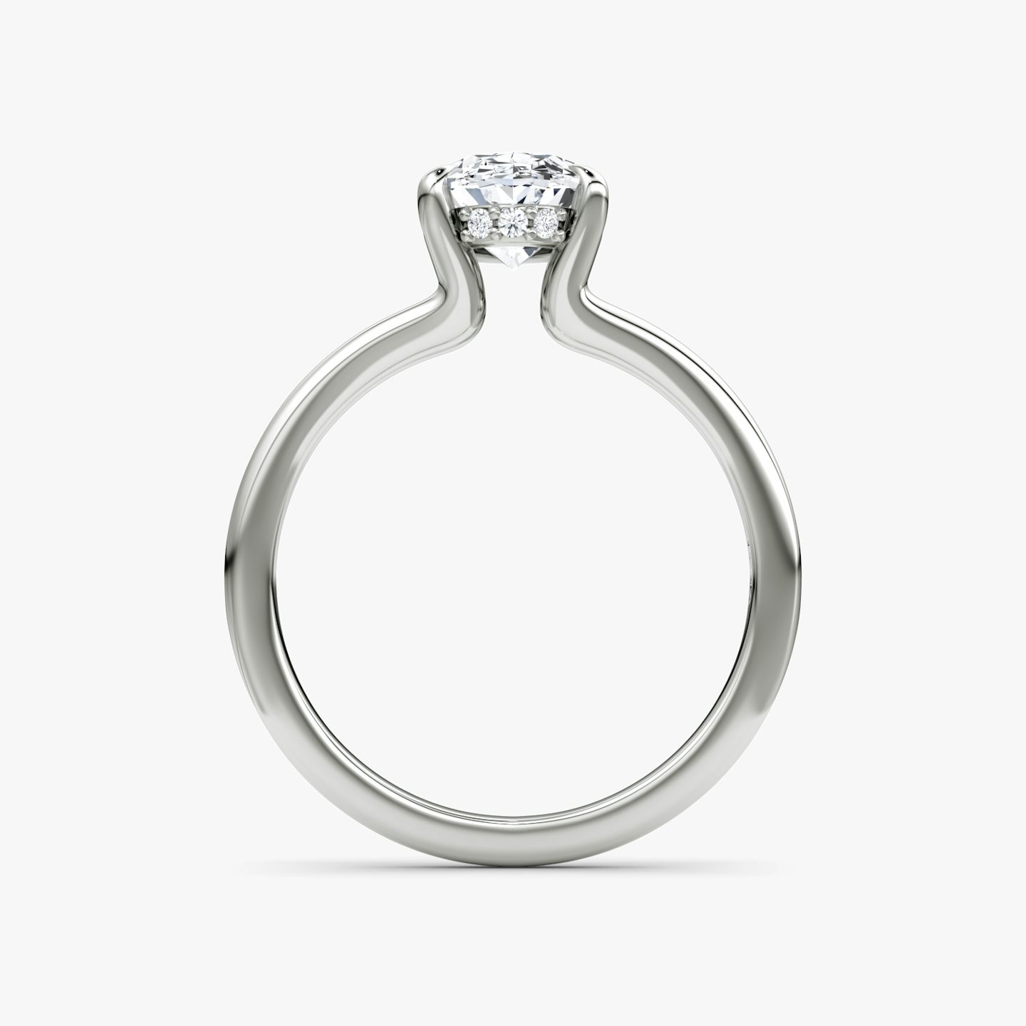 The Floating Split Band | Oval | Platinum | Band: Plain | Diamond orientation: vertical | Carat weight: See full inventory