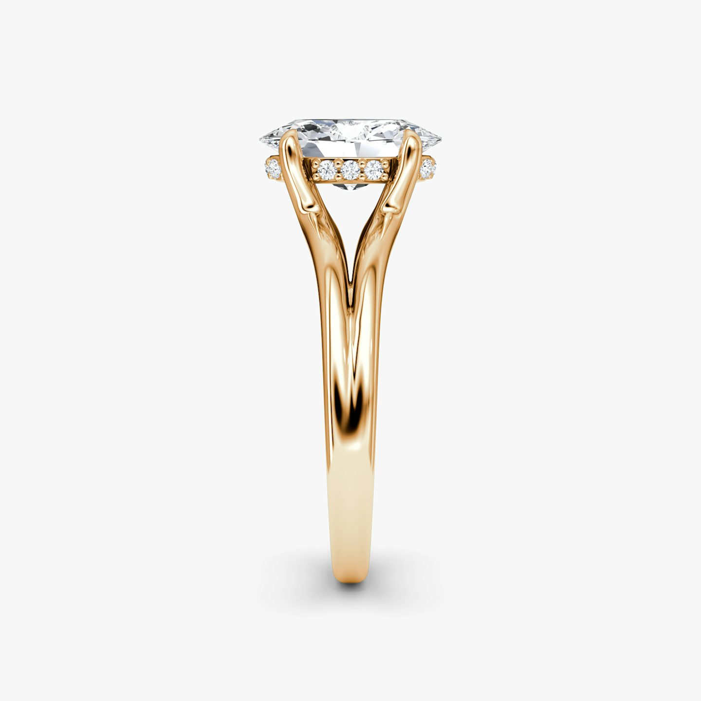 The Floating Split Band | Oval | 14k | 14k Rose Gold | Band: Plain | Diamond orientation: vertical | Carat weight: See full inventory