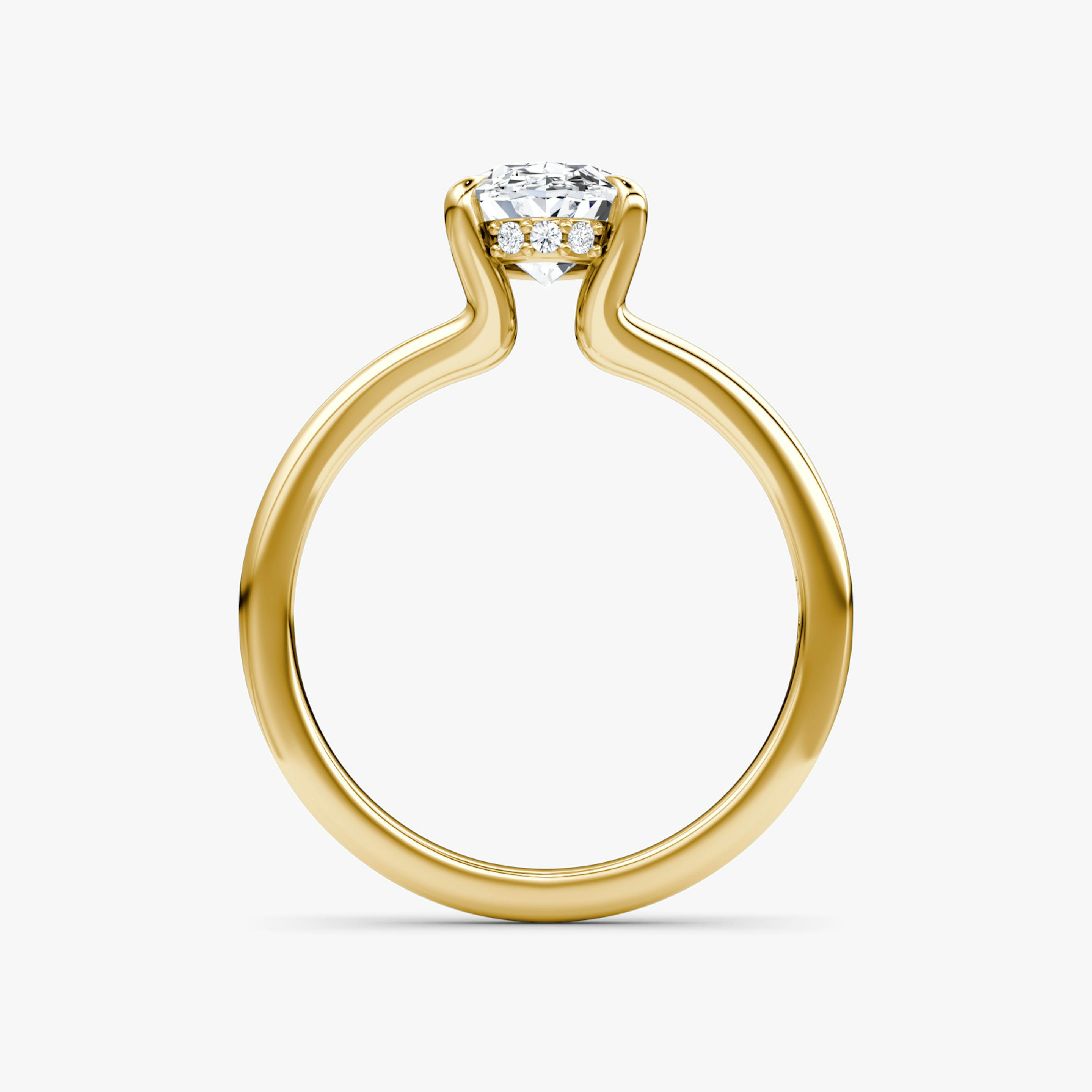 The Floating Split Band | Oval | 18k | 18k Yellow Gold | Band: Plain | Diamond orientation: vertical | Carat weight: See full inventory