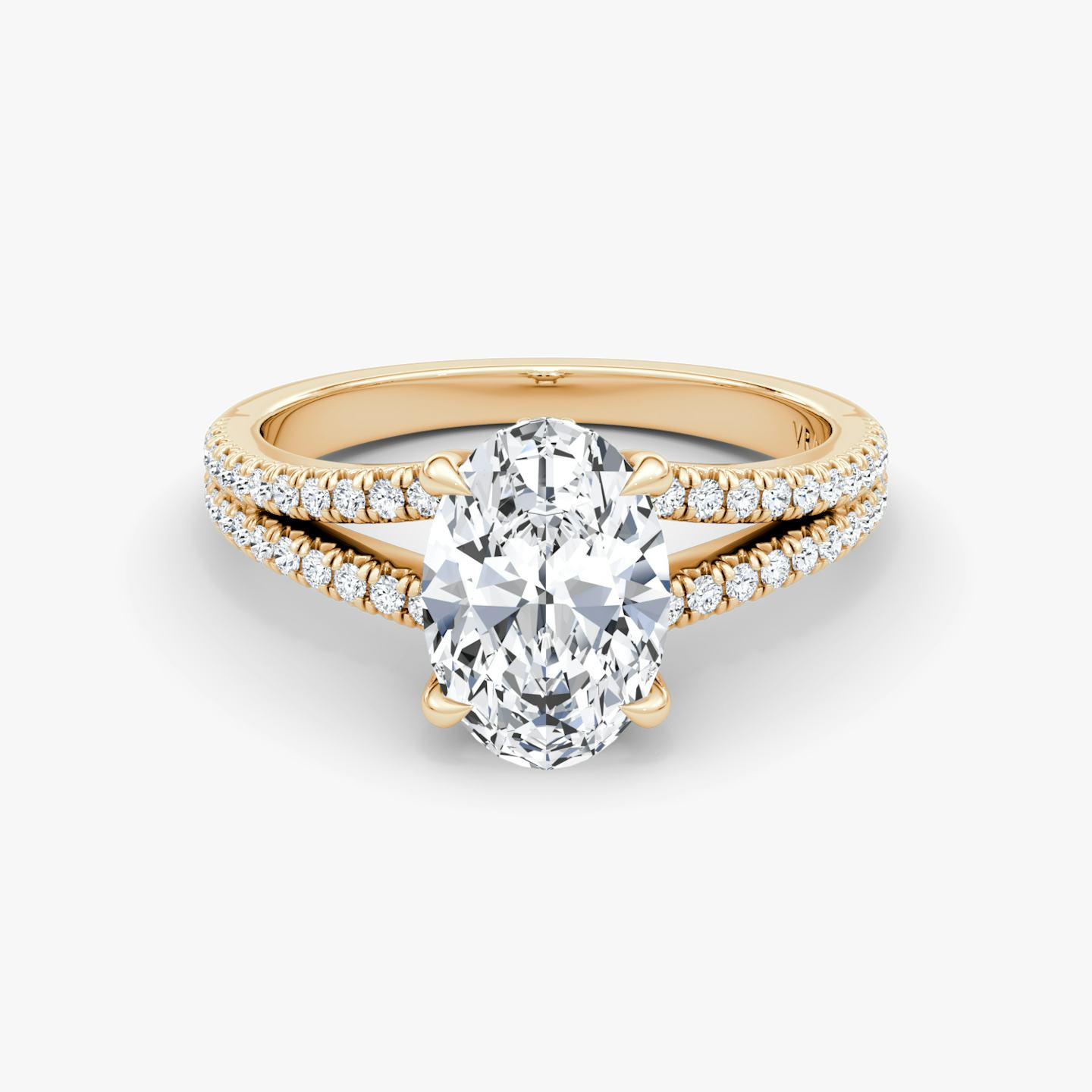 The Floating Split Band | Oval | 14k | 14k Rose Gold | Band: Pavé | Diamond orientation: vertical | Carat weight: See full inventory