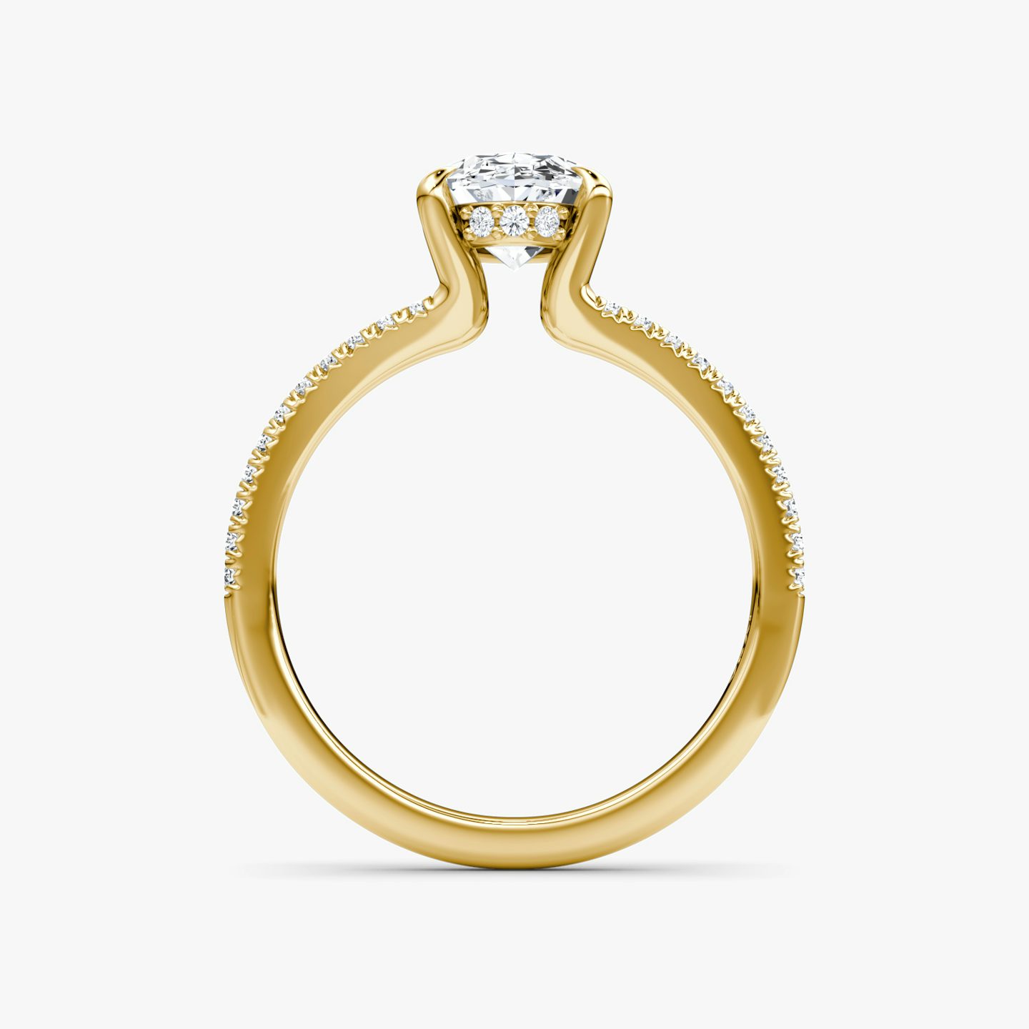 The Floating Split Band | oval | 18k | yellow-gold | bandAccent: pave | diamondOrientation: vertical | caratWeight: other