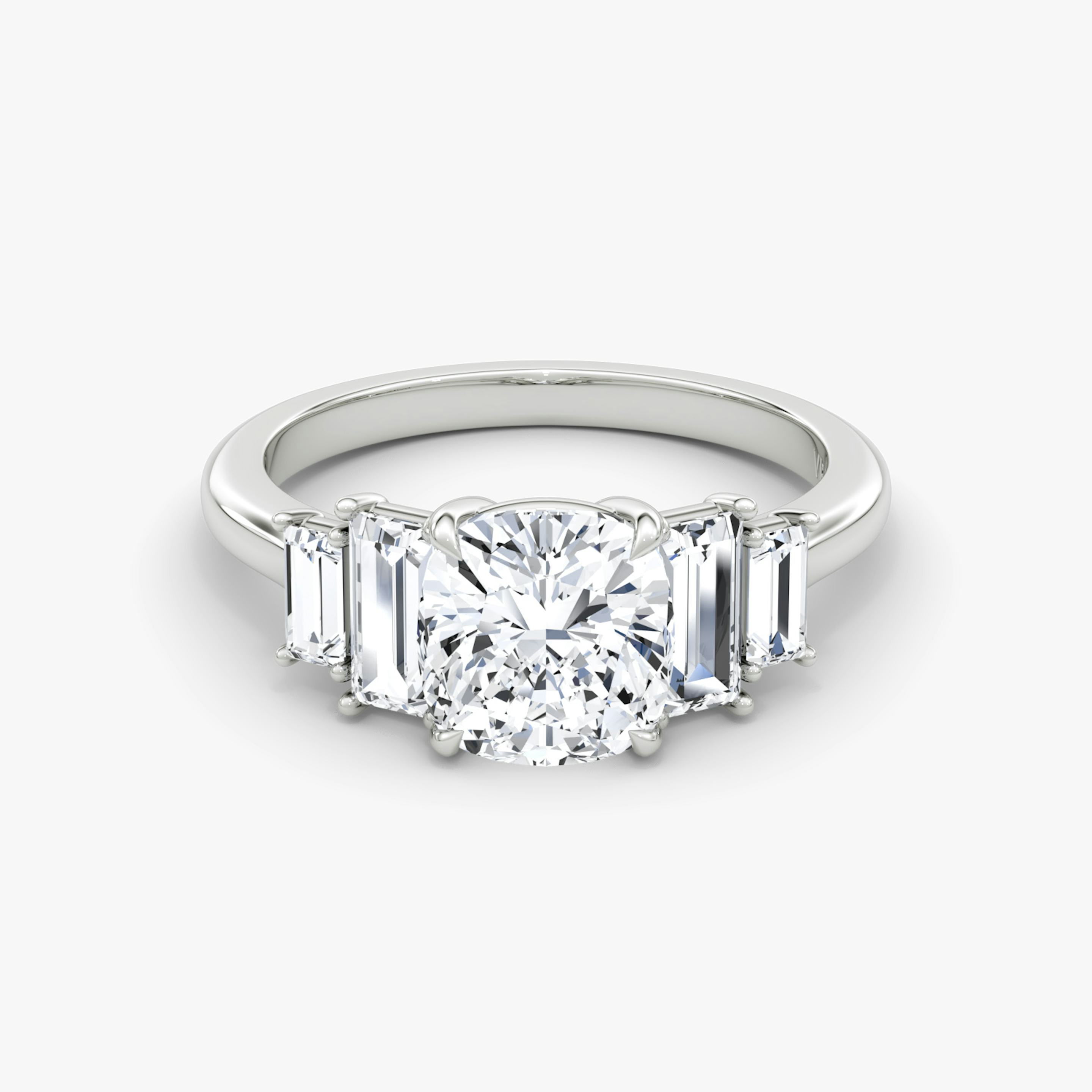 The Five Stone Heirloom | Pavé Cushion | Platinum | Diamond orientation: vertical | Carat weight: See full inventory