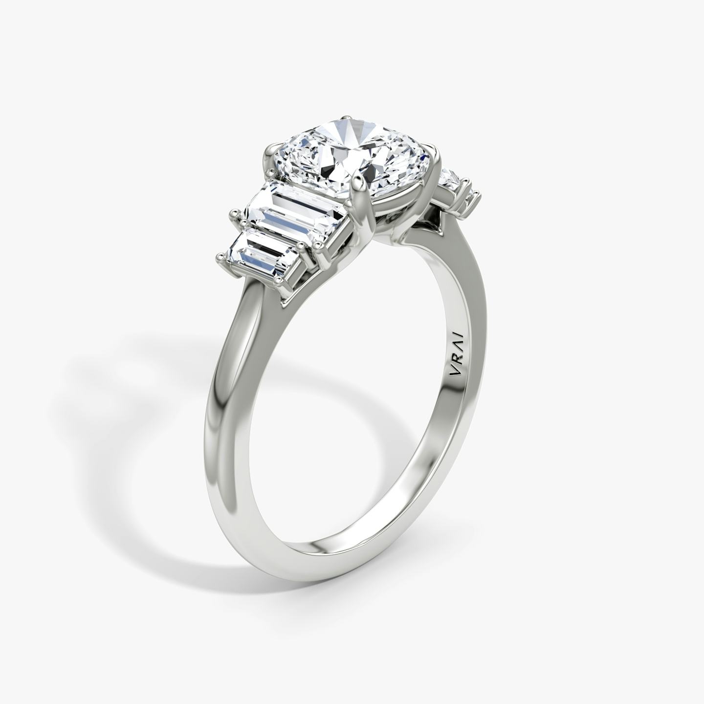 The Five Stone Heirloom | Pavé Cushion | 18k | 18k White Gold | Diamond orientation: vertical | Carat weight: See full inventory