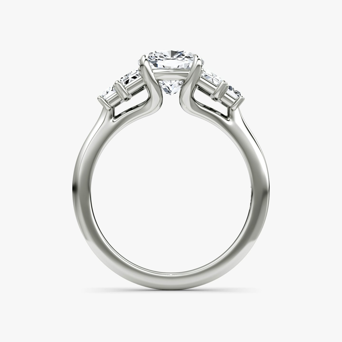 The Five Stone Heirloom | Pavé Cushion | 18k | 18k White Gold | Band: Plain | Diamond orientation: vertical | Carat weight: See full inventory