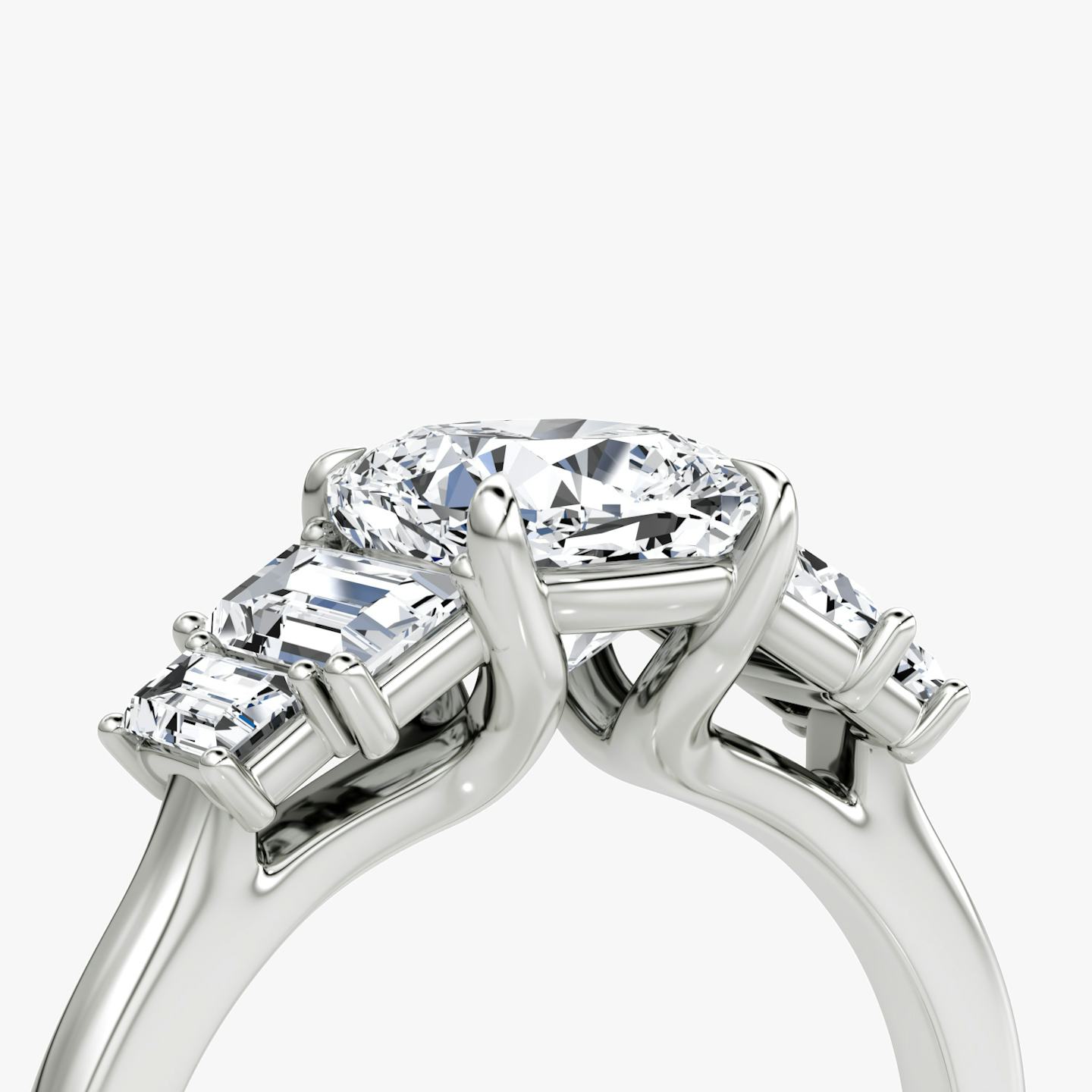 The Five Stone Heirloom | Pavé Cushion | Platinum | Diamond orientation: vertical | Carat weight: See full inventory