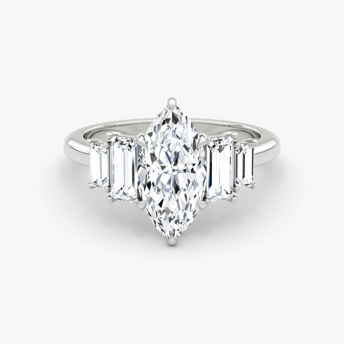 The Five Stone Heirloom | Pavé Marquise | Platinum | Diamond orientation: vertical | Carat weight: See full inventory