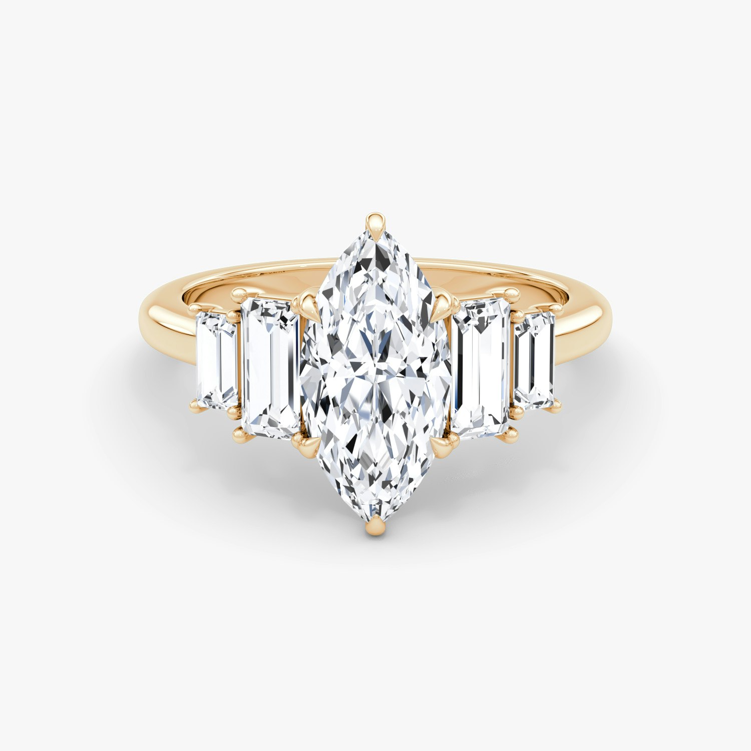 Five Stone Heirloom Marquise Engagement Ring | 14k Rose Gold
