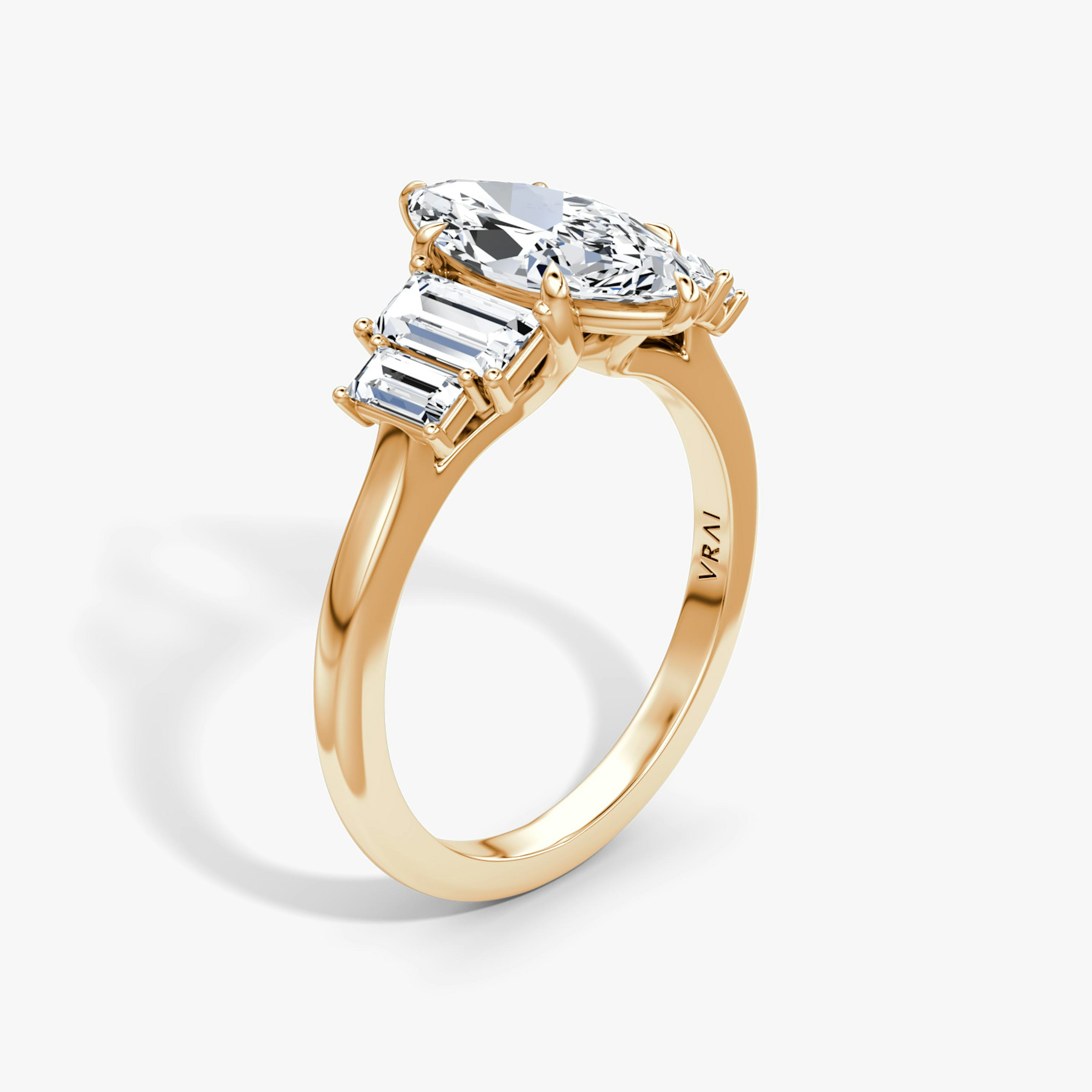 The Five Stone Heirloom | Pavé Marquise | 14k | 14k Rose Gold | Diamond orientation: vertical | Carat weight: See full inventory
