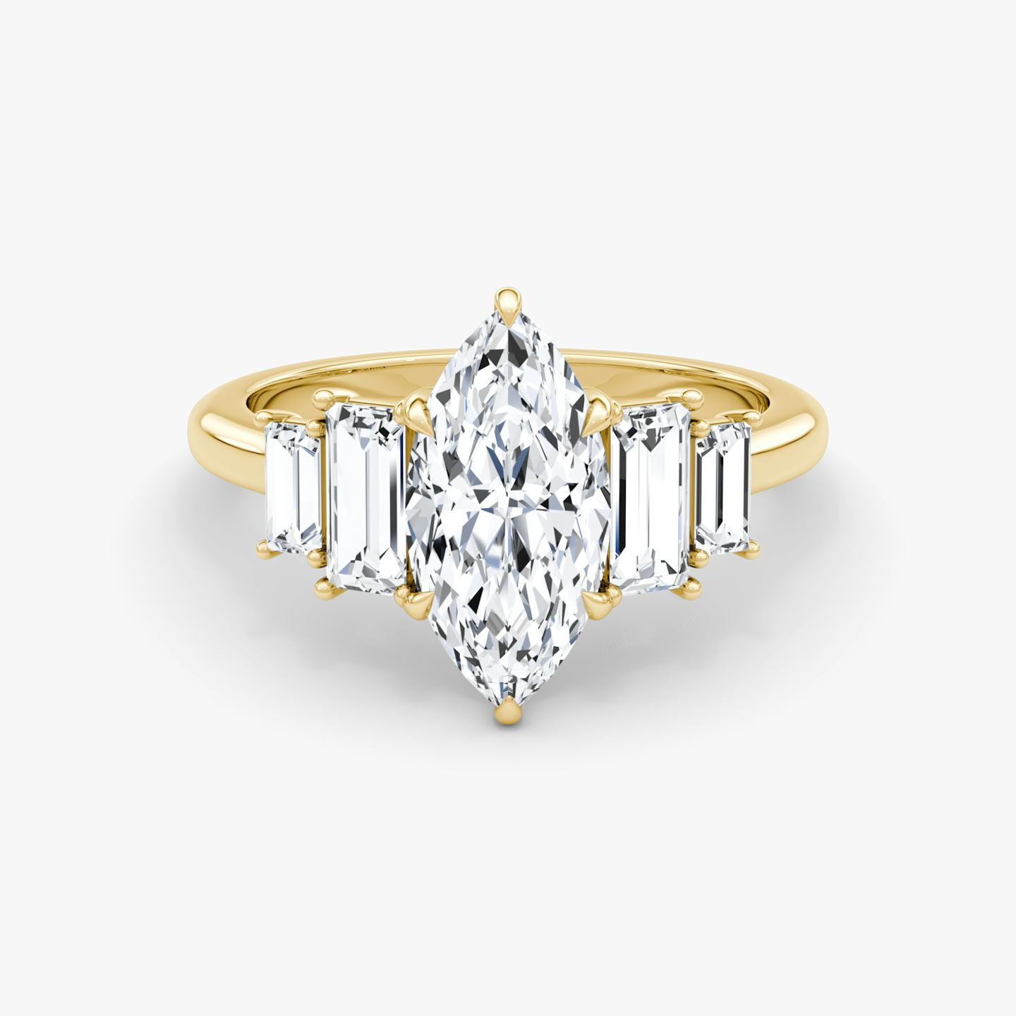 The Five Stone Heirloom | Pavé Marquise | 18k | 18k Yellow Gold | Diamond orientation: vertical | Carat weight: See full inventory