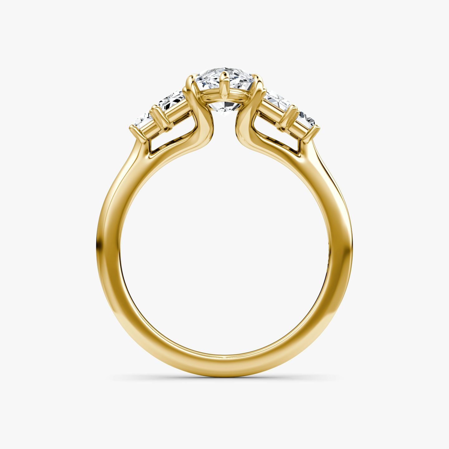 The Five Stone Heirloom | Pavé Marquise | 18k | 18k Yellow Gold | Band: Plain | Diamond orientation: vertical | Carat weight: See full inventory