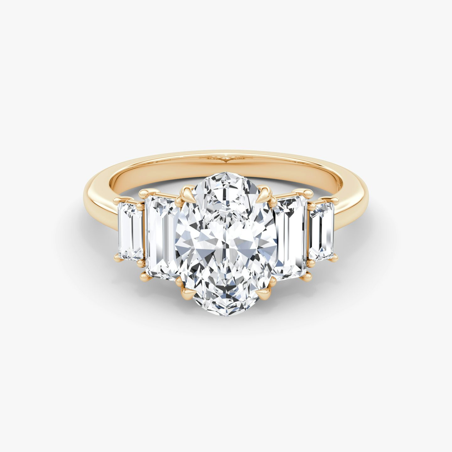 Bague de fiançailles Five Stone Heirloom | Ovale | 14k | Or rose 14 carats | Orientation du diamant: vertical | Poids en carats: Voir le stock total