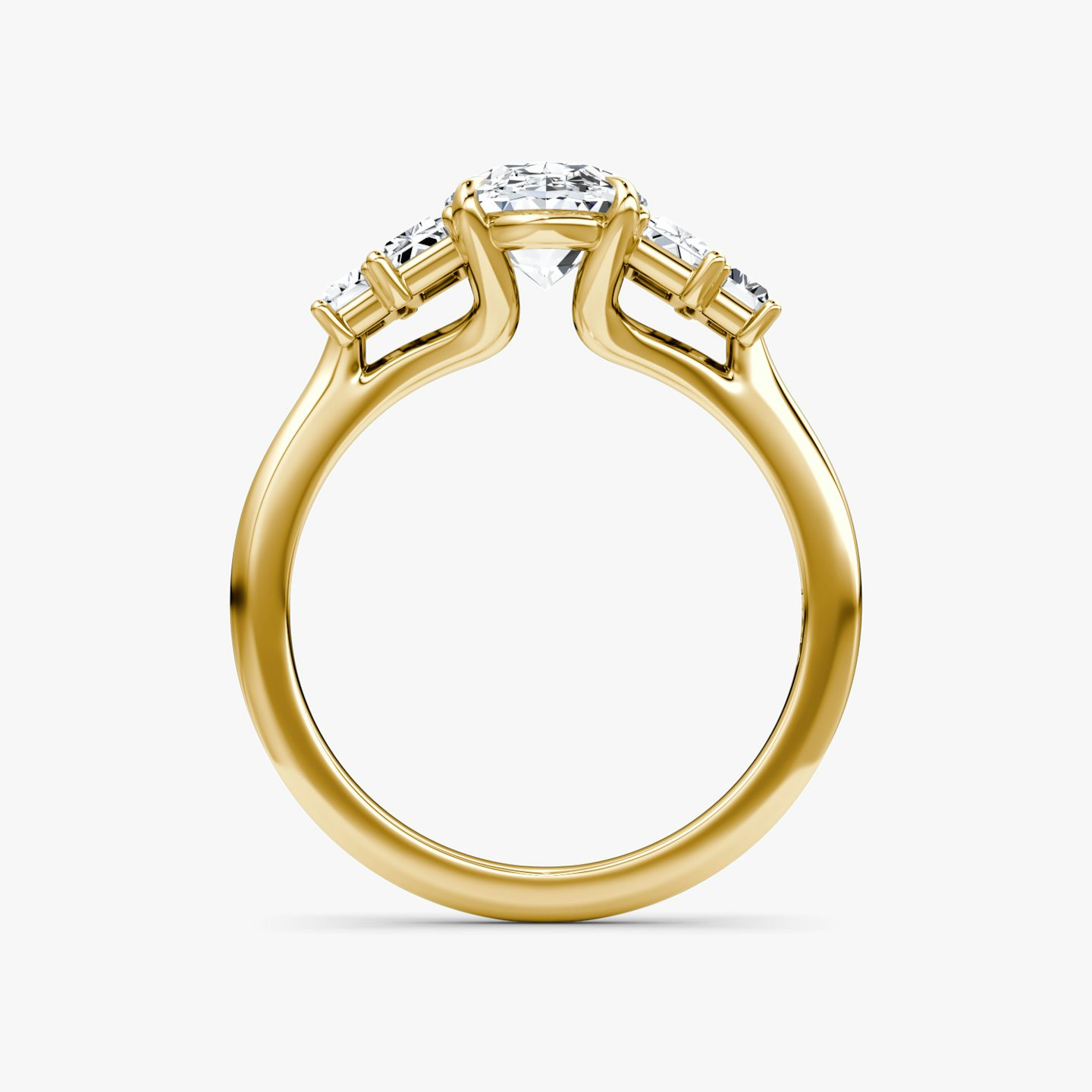 The Five Stone Heirloom | Oval | 18k | 18k Yellow Gold | Band: Plain | Diamond orientation: vertical | Carat weight: See full inventory