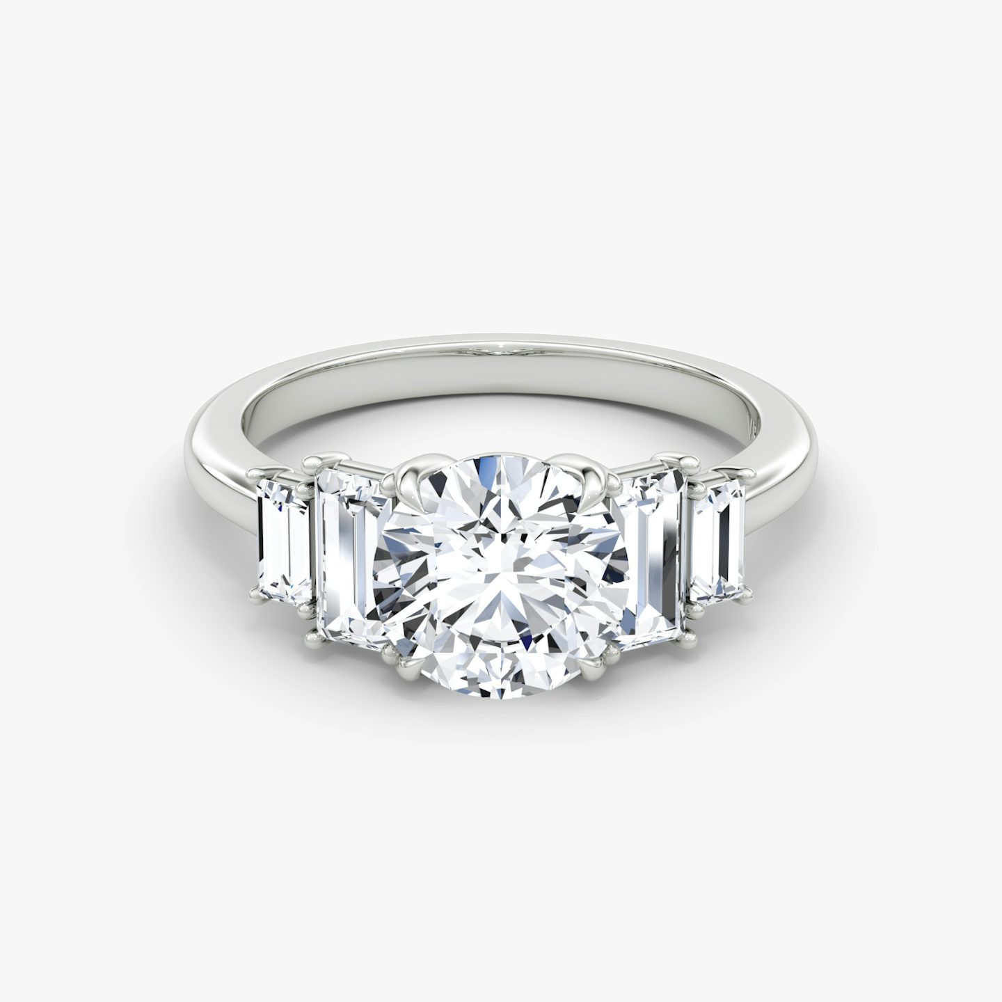 The Five Stone Heirloom | Round Brilliant | 18k | 18k White Gold | Carat weight: See full inventory | Diamond orientation: vertical