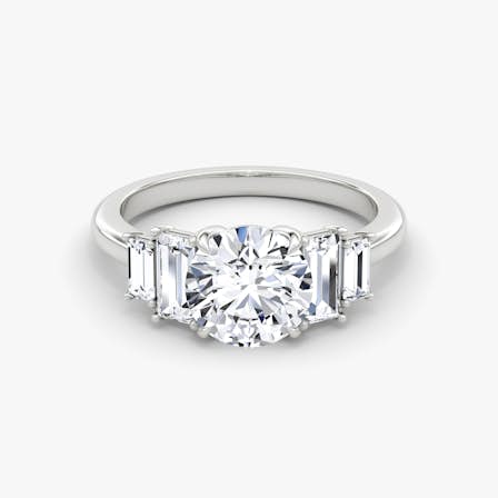 Five stone Round Brilliant Engagement Ring