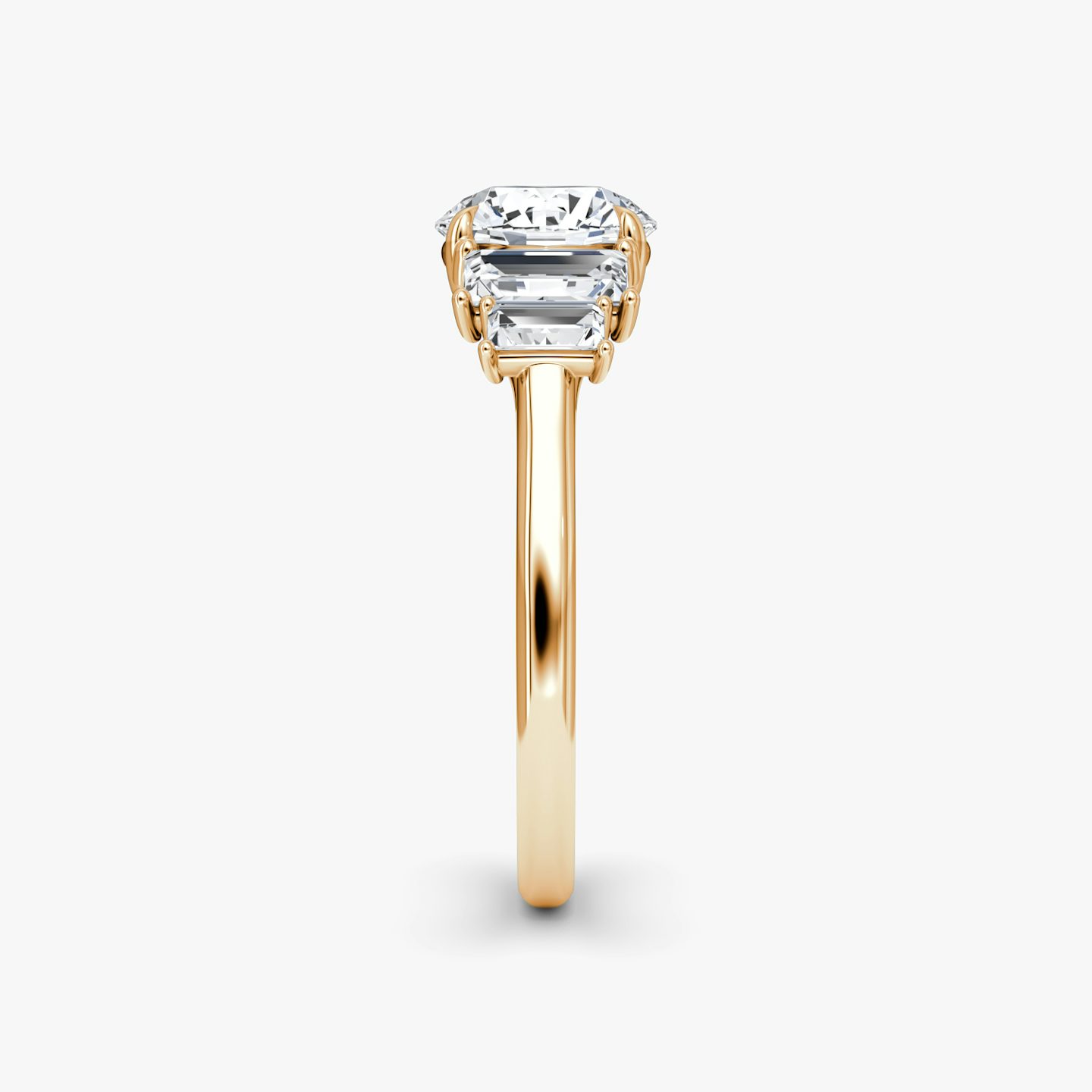 Bague de fiançailles Five Stone Heirloom | Rond Brillant | 14k | Or rose 14 carats | Poids en carats: 1 | Orientation du diamant: vertical