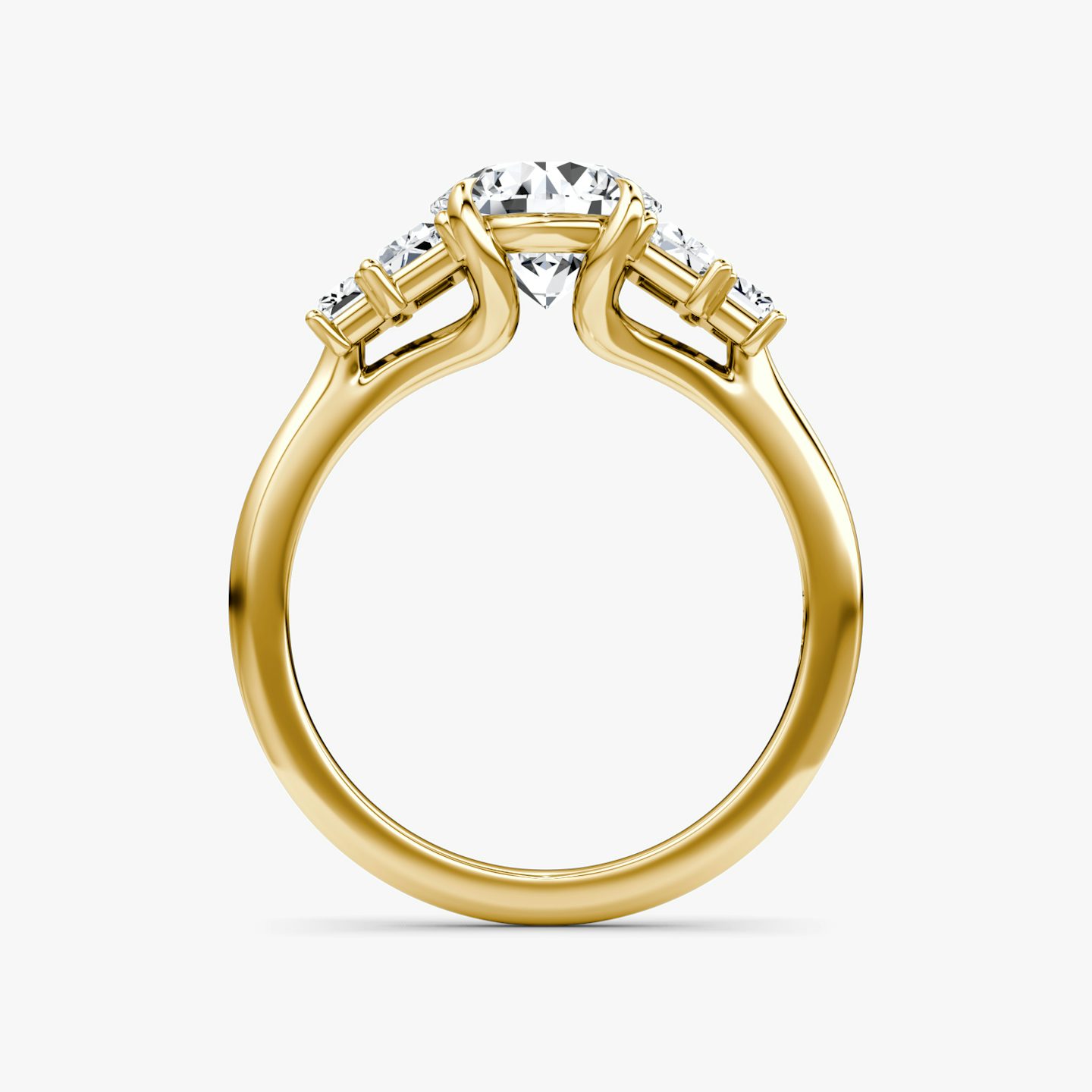 The Five Stone Heirloom | Round Brilliant | 18k | 18k Yellow Gold | Band: Plain | Carat weight: See full inventory | Diamond orientation: vertical