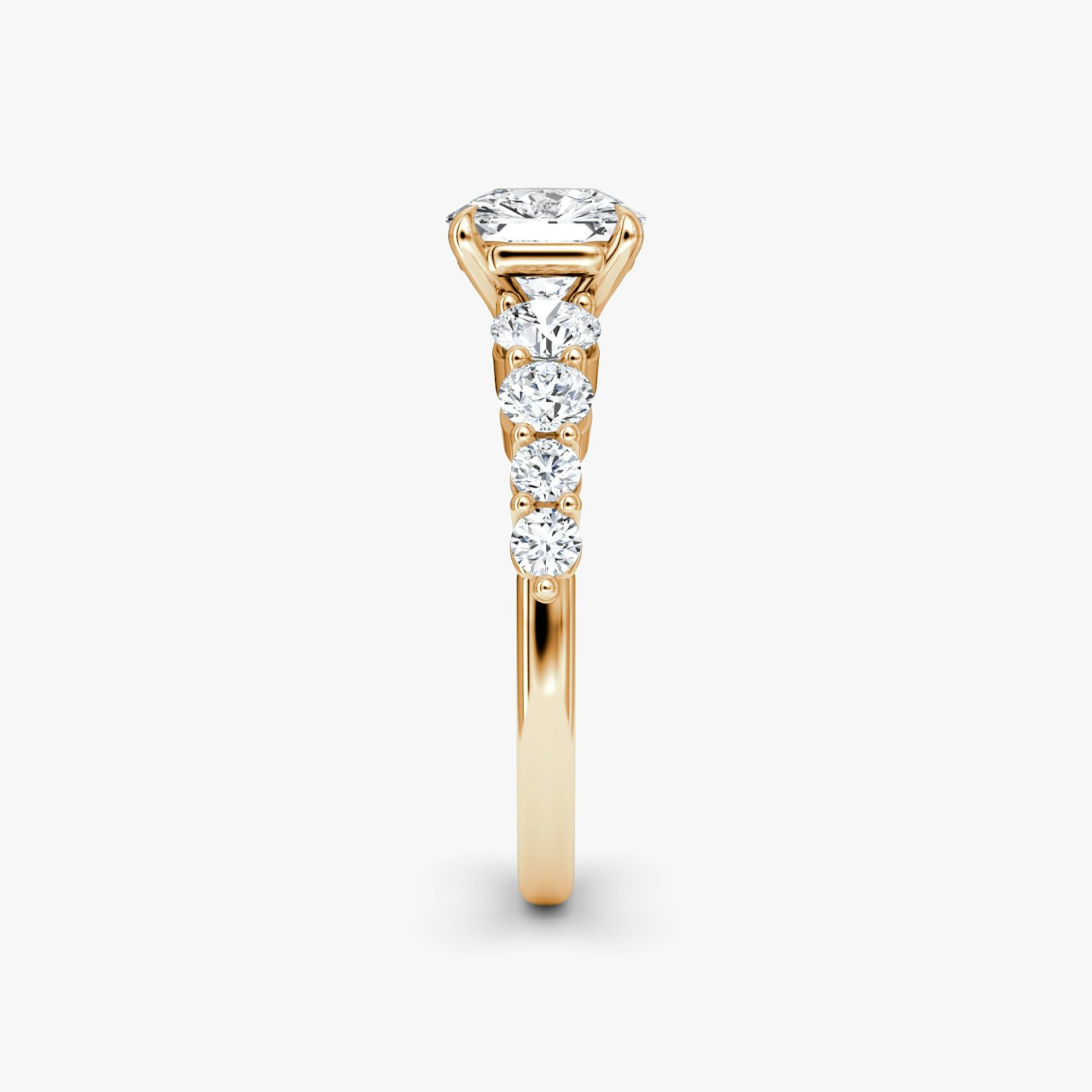 Anillo de compromiso Graduated | Asscher | 14k | Oro rosa de 14 quilates | Orientación de diamante: vertical | Peso en quilates: Ver stock total