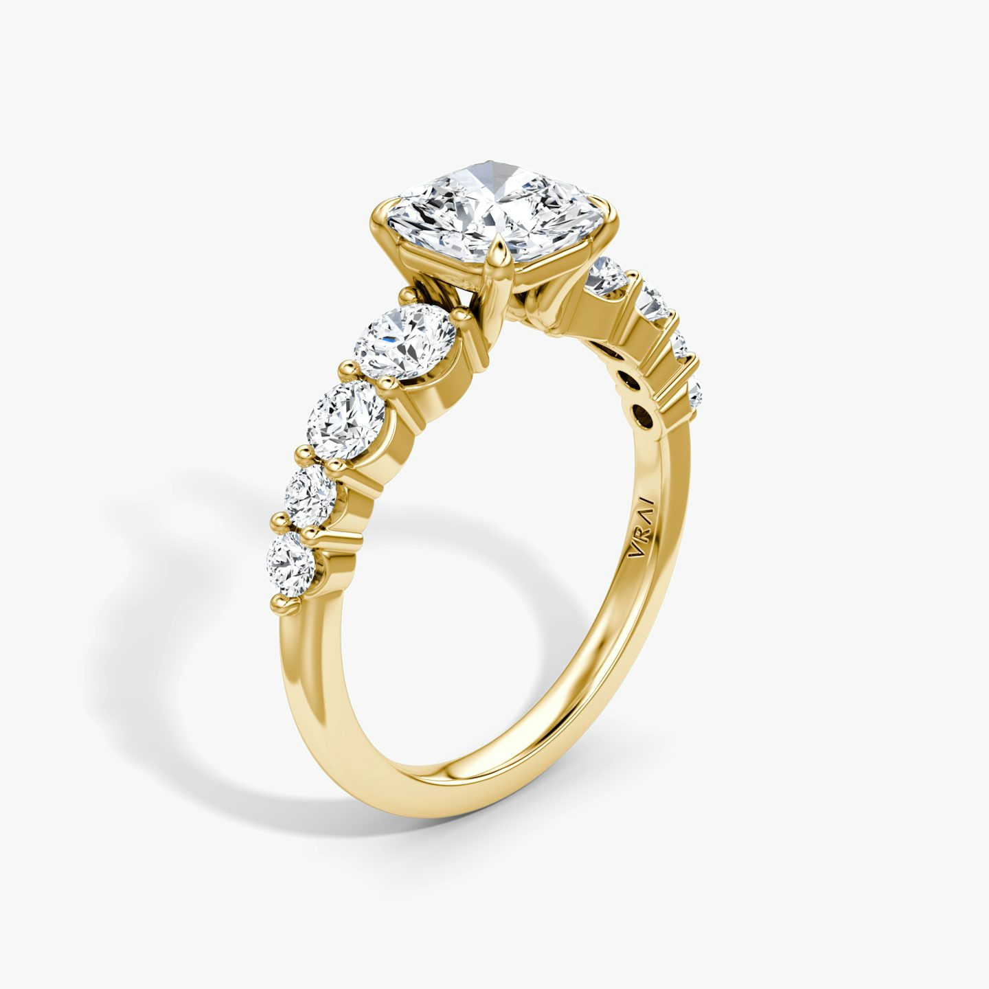 Bague de fiançailles Graduated | Asscher | 18k | Or jaune 18 carats | Orientation du diamant: vertical | Poids en carats: Voir le stock total