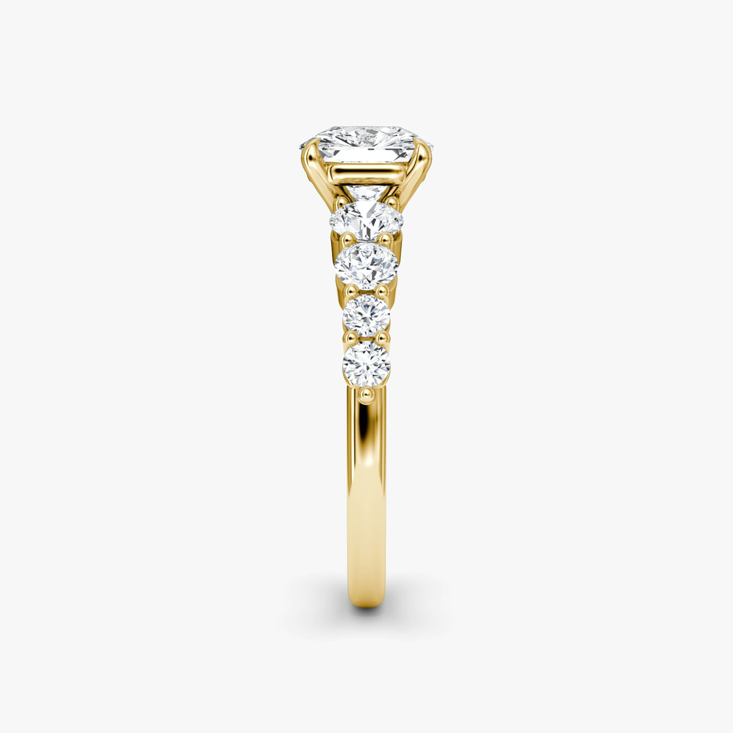 Bague de fiançailles Graduated | Asscher | 18k | Or jaune 18 carats | Orientation du diamant: vertical | Poids en carats: Voir le stock total