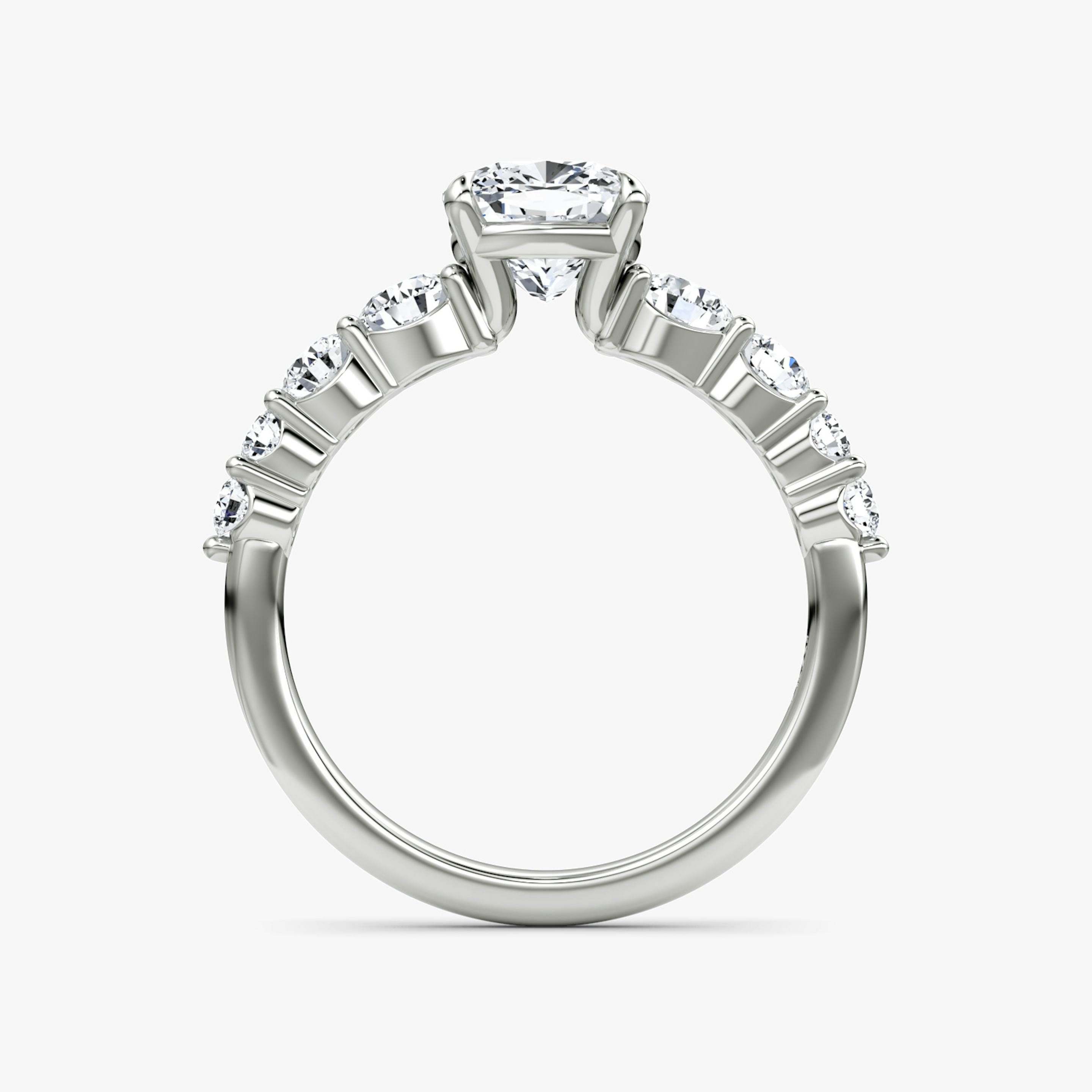 The Graduated Band | Pavé Cushion | 18k | 18k White Gold | Diamond orientation: vertical | Carat weight: See full inventory