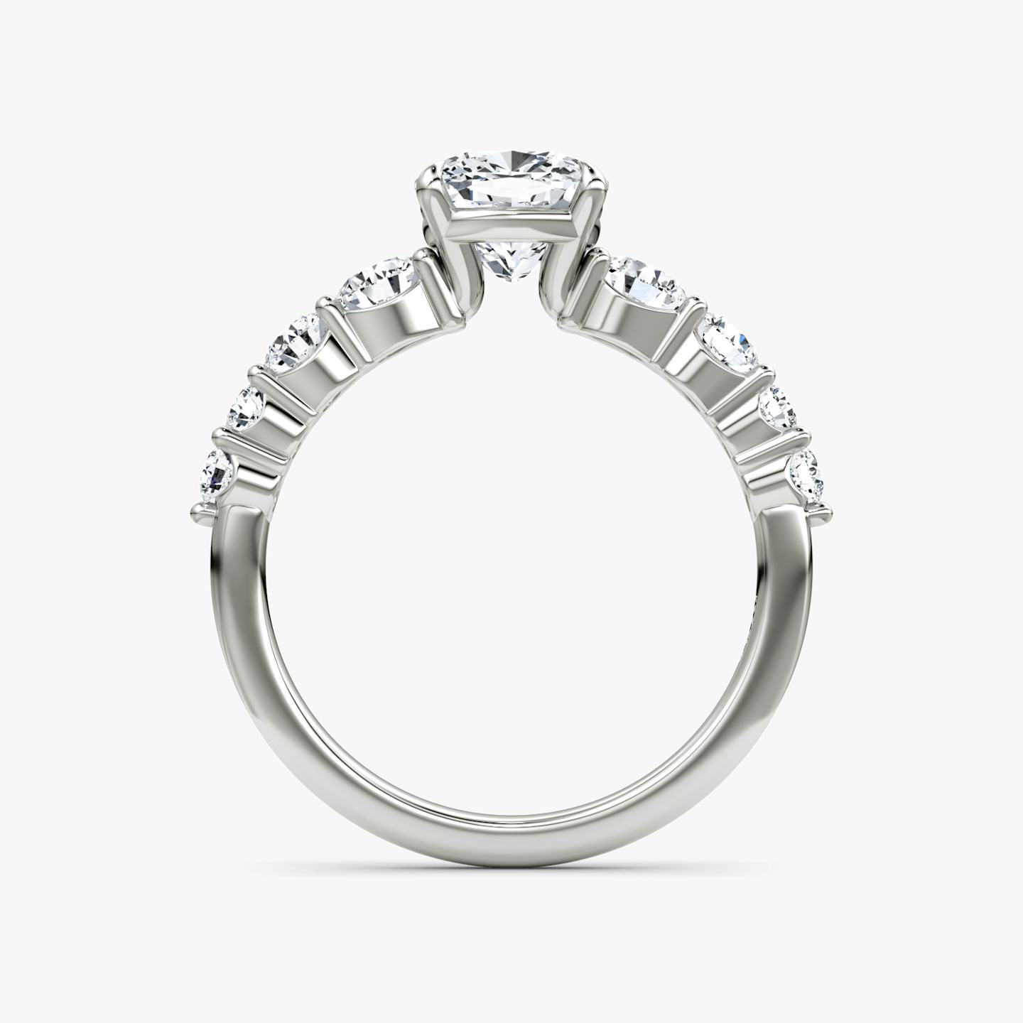 The Graduated Band | Pavé Cushion | 18k | 18k White Gold | Diamond orientation: vertical | Carat weight: See full inventory