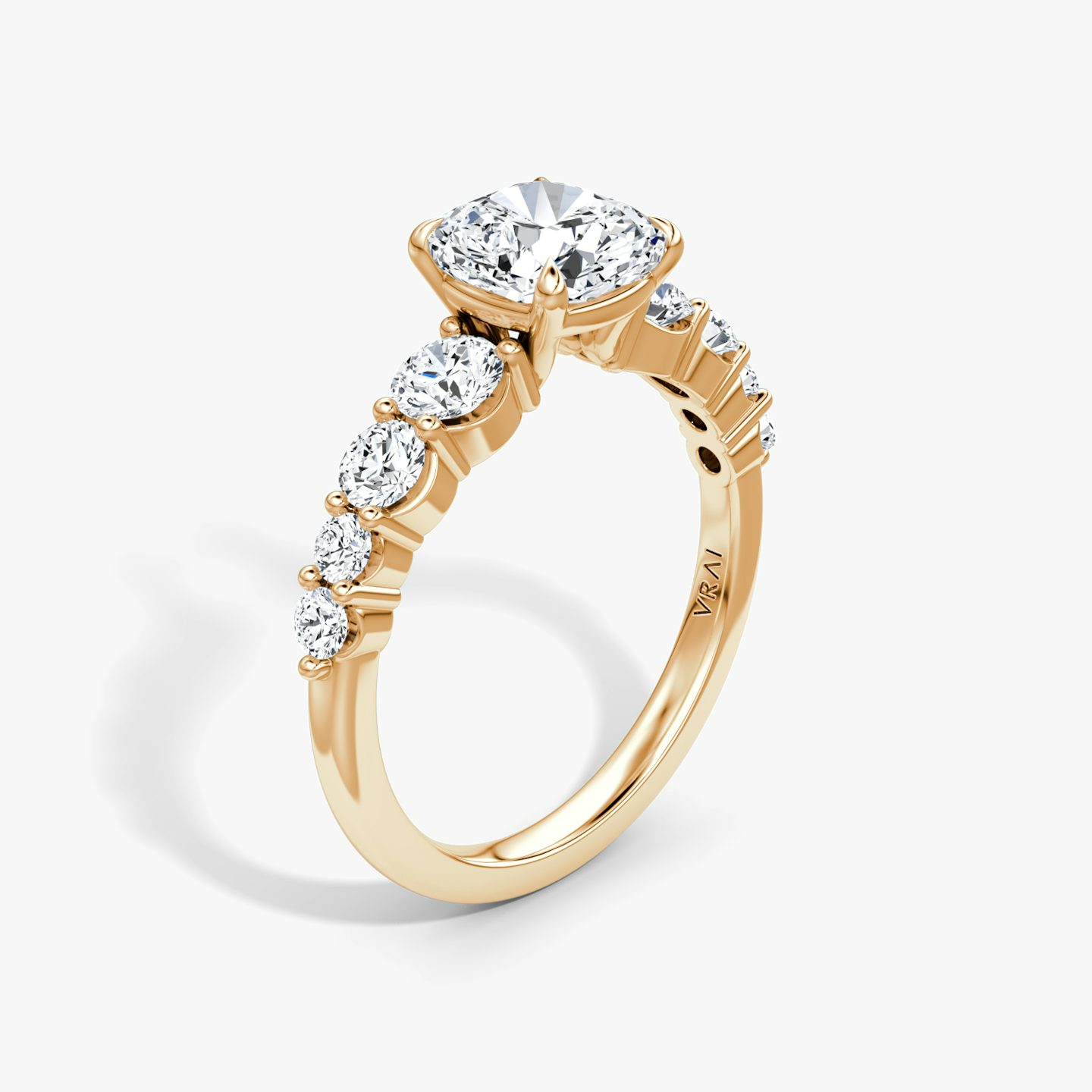The Graduated Band | Pavé Cushion | 14k | 14k Rose Gold | Diamond orientation: vertical | Carat weight: See full inventory