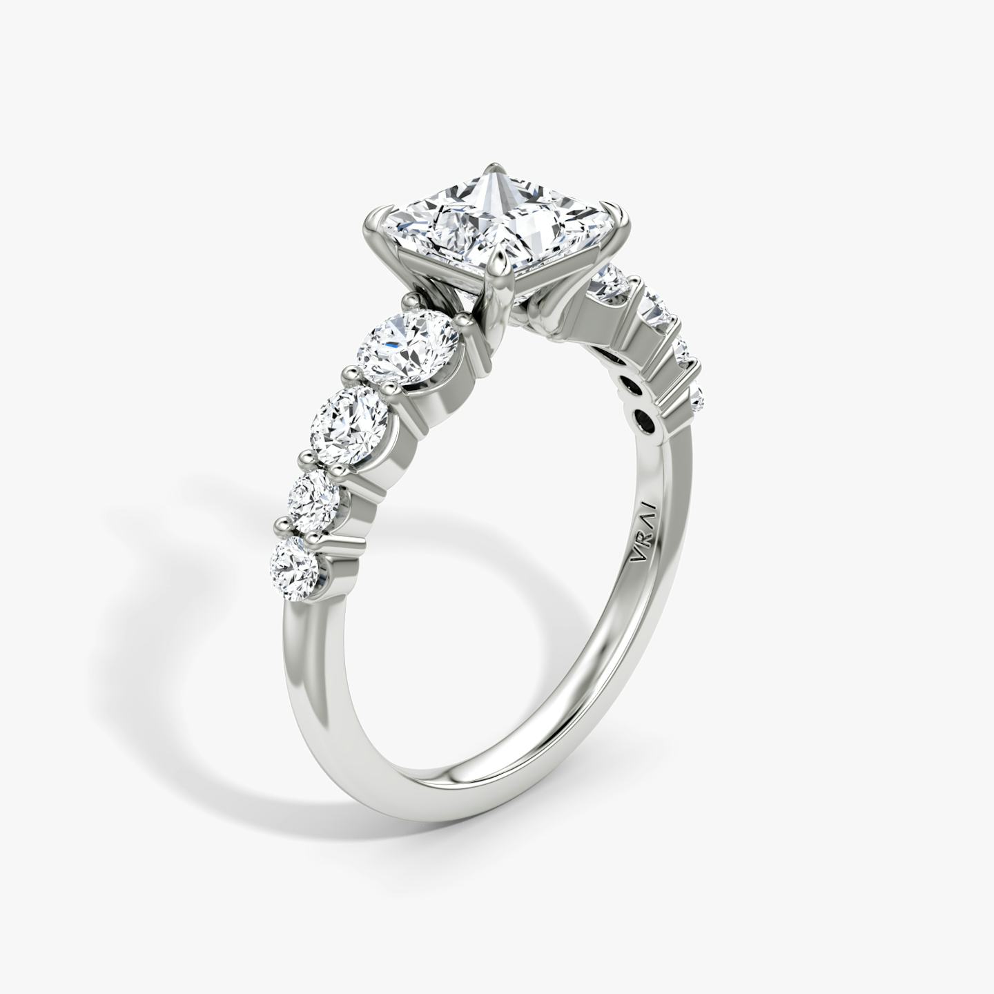 The Graduated Band | Princess | 18k | 18k White Gold | Diamond orientation: vertical | Carat weight: See full inventory