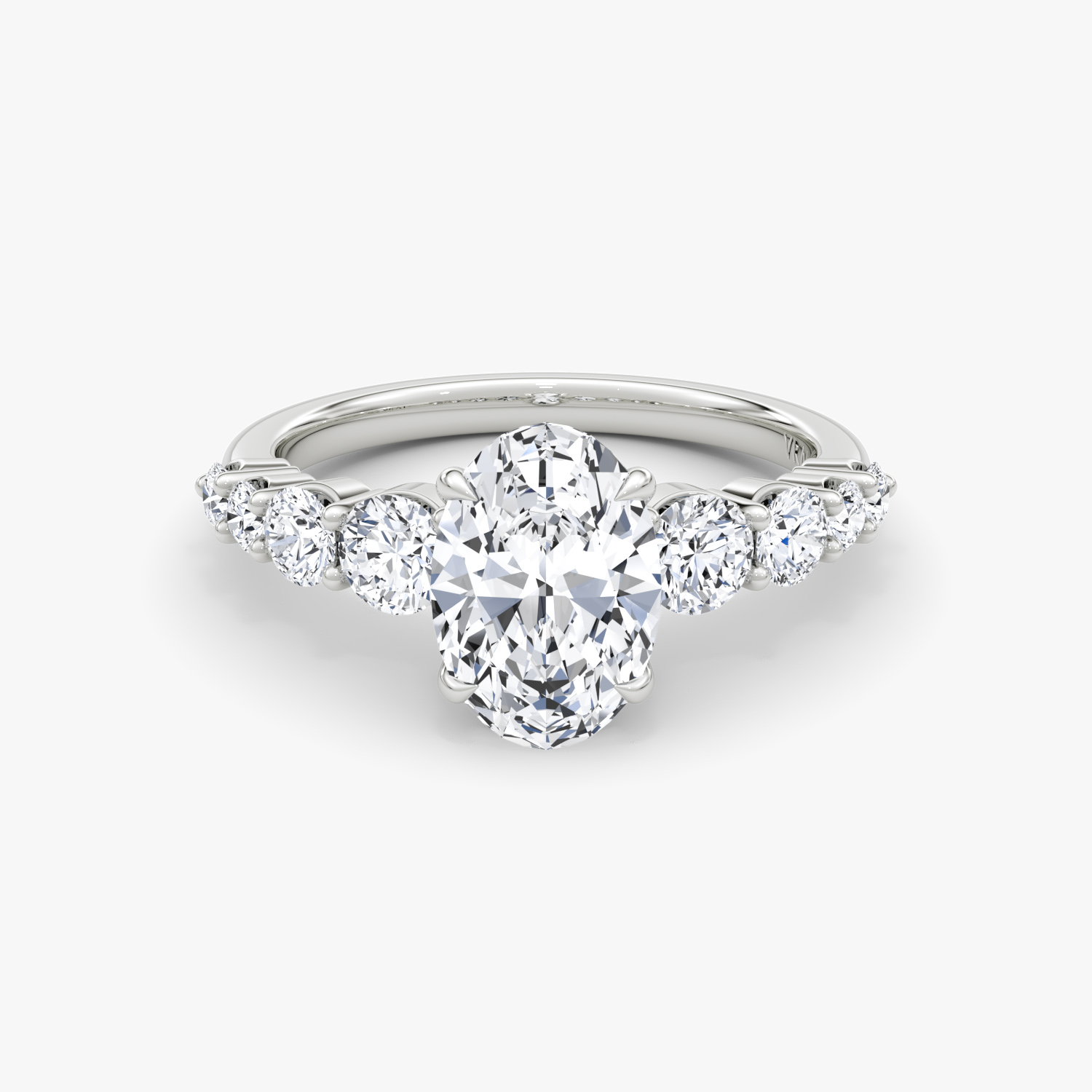 1 1/3 Carat (Ctw Color D-E-F) Synthetic Sideways Oval Moissanite Solitaire Engagement  Ring in 14K White Gold (SIZE 7) - Walmart.com