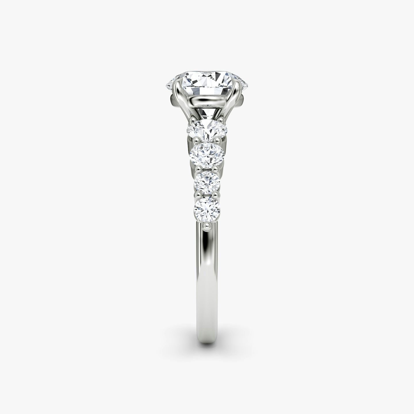 The Graduated Band | Round Brilliant | 18k | 18k White Gold | Carat weight: See full inventory | Diamond orientation: vertical