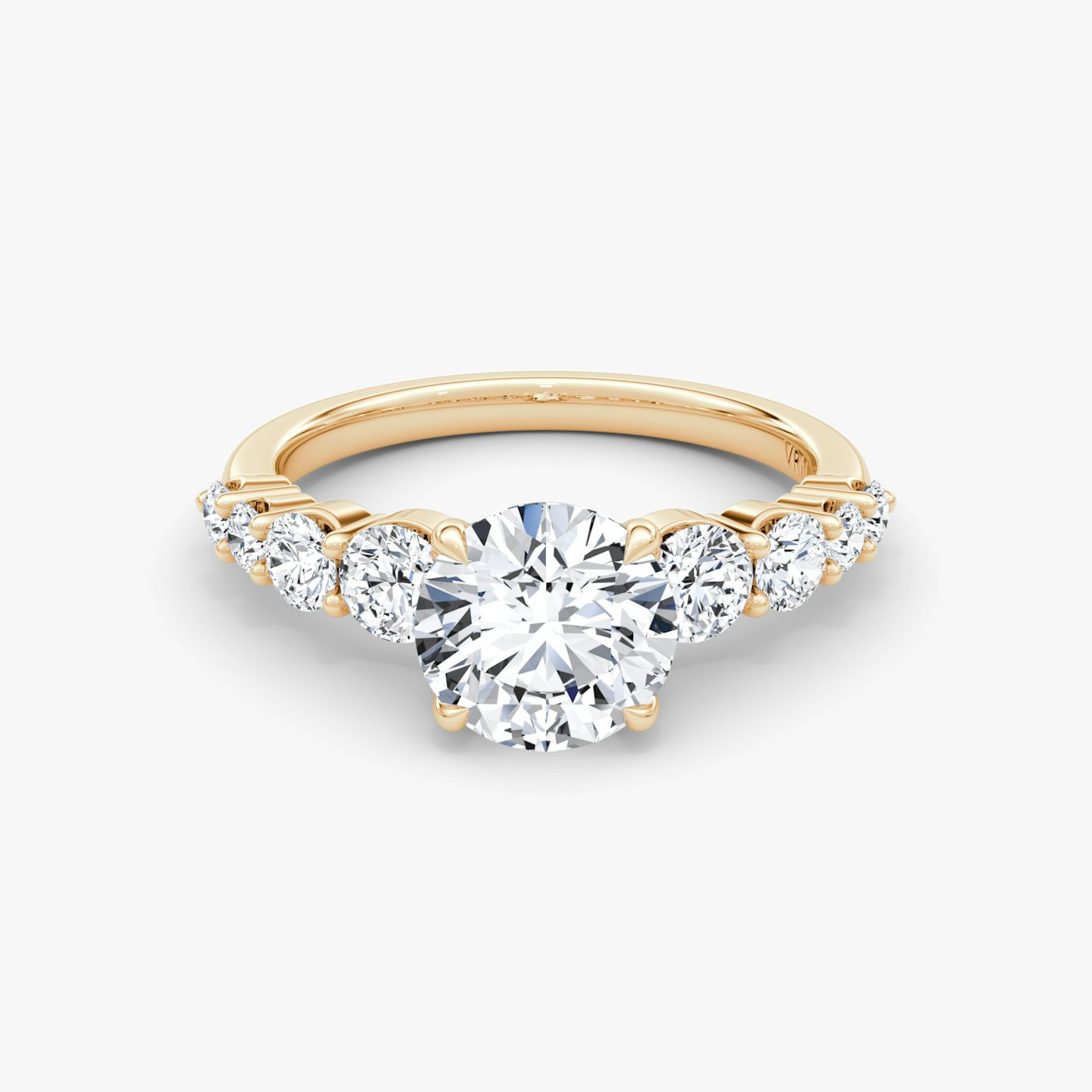 Bague de fiançailles Graduated | Rond Brillant | 14k | Or rose 14 carats | Poids en carats: 1½ | Orientation du diamant: vertical
