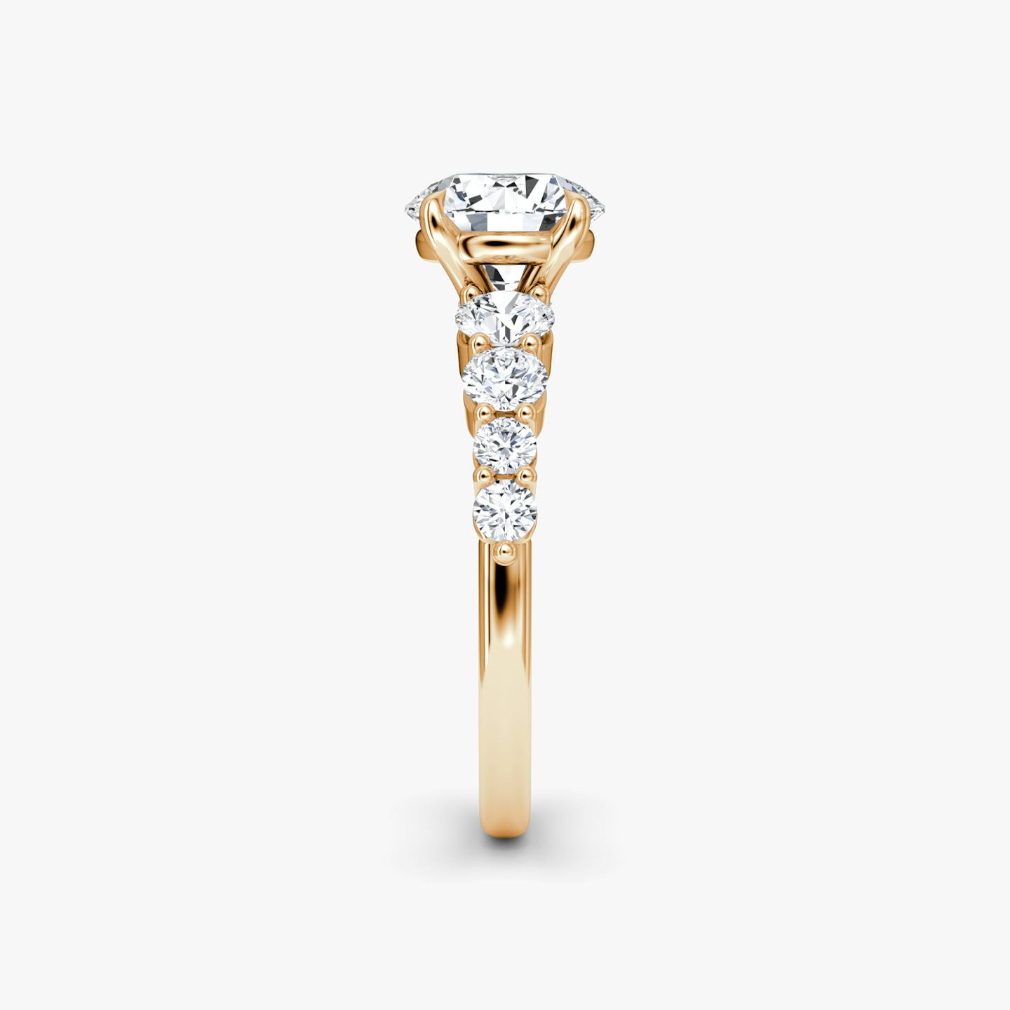 The Graduated Band | Round Brilliant | 14k | 14k Rose Gold | Carat weight: See full inventory | Diamond orientation: vertical