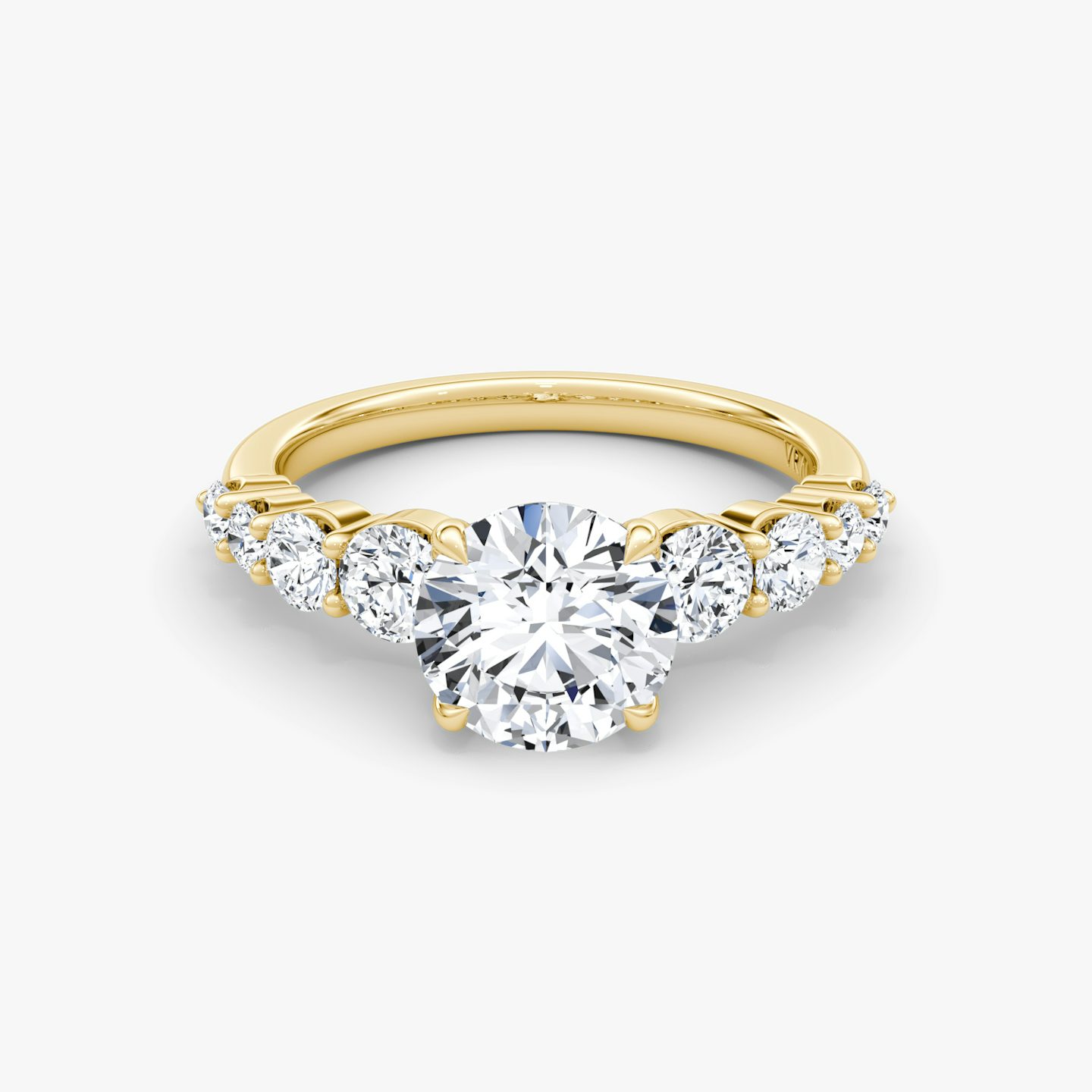 Bague de fiançailles Graduated | Rond Brillant | 18k | Or jaune 18 carats | Poids en carats: 1½ | Orientation du diamant: vertical