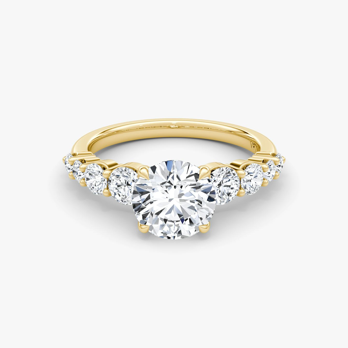 Bague de fiançailles Graduated | Rond Brillant | 18k | Or jaune 18 carats | Poids en carats: 1 | Orientation du diamant: vertical