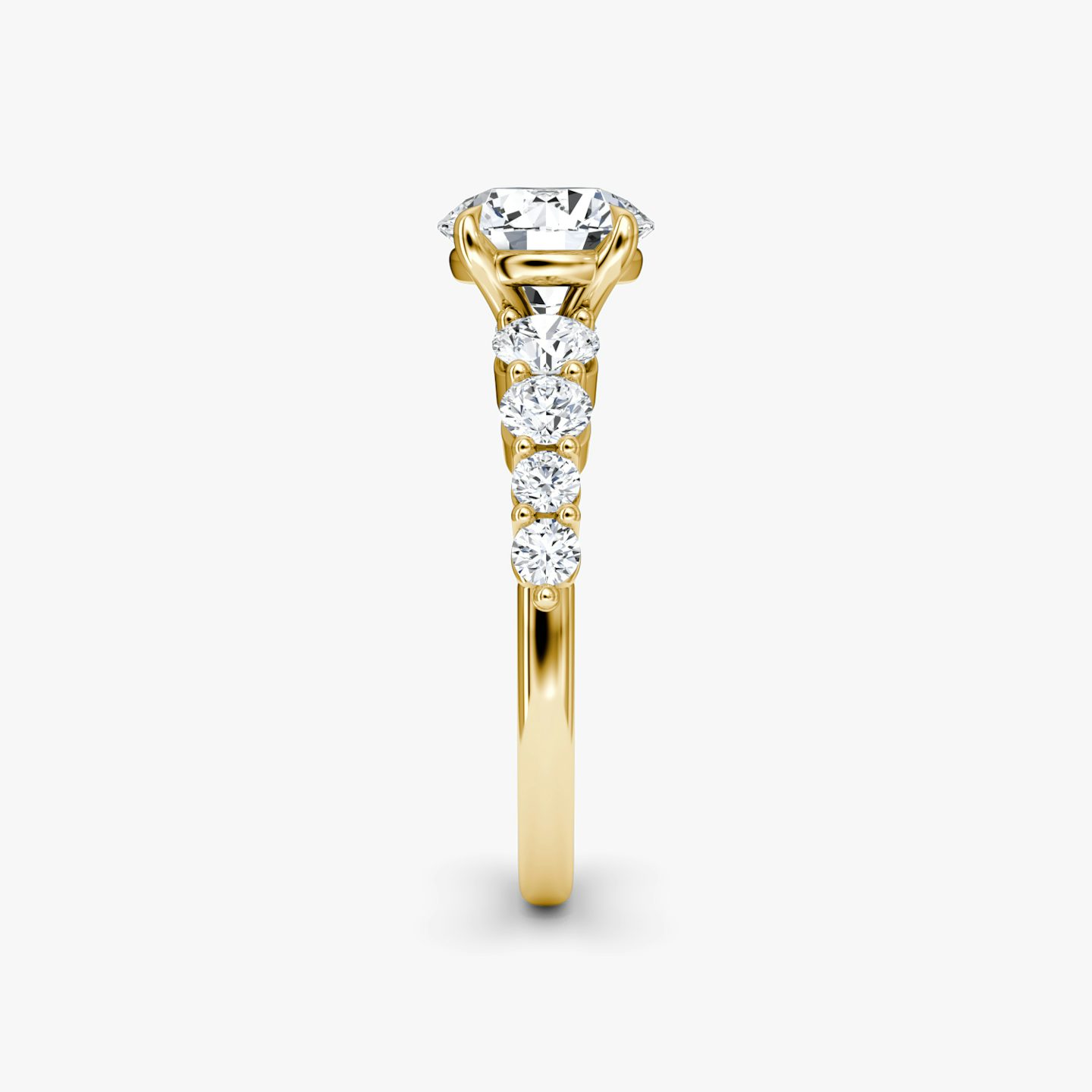Bague de fiançailles Graduated | Rond Brillant | 18k | Or jaune 18 carats | Poids en carats: 2 | Orientation du diamant: vertical