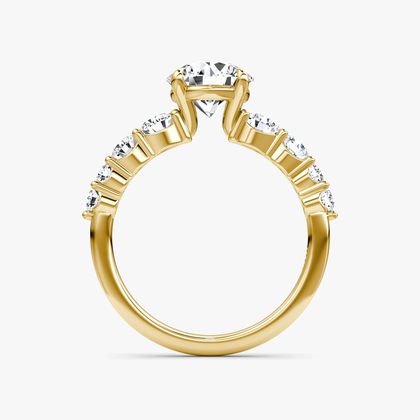 Bague de fiançailles Graduated | Rond Brillant | 18k | Or jaune 18 carats | Poids en carats: 1 | Orientation du diamant: vertical